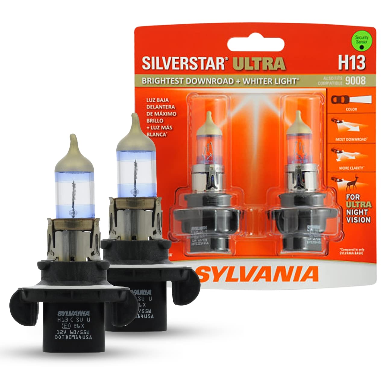 Bombilla Halógena Para Faros Delanteros Sylvania H13 Silverstar Ultra - Venta Internacional.