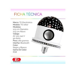 Foto 4 | Foco Led Proyector Estrellas Con Bocina Bluetooth