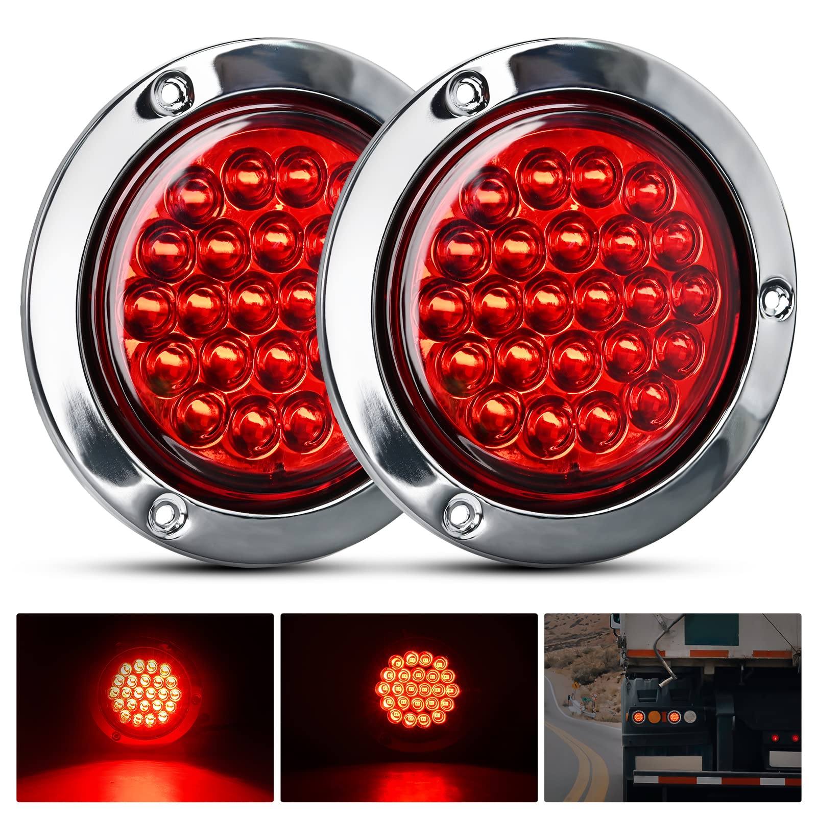 Foto 2 pulgar | Luz Trasera Para Remolque Nilight, Redonda, 24 Led, Roja, 2 Unidades, Impermeable - Venta Internacional.