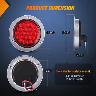 Foto 2 | Luz Trasera Para Remolque Nilight, Redonda, 24 Led, Roja, 2 Unidades, Impermeable - Venta Internacional.