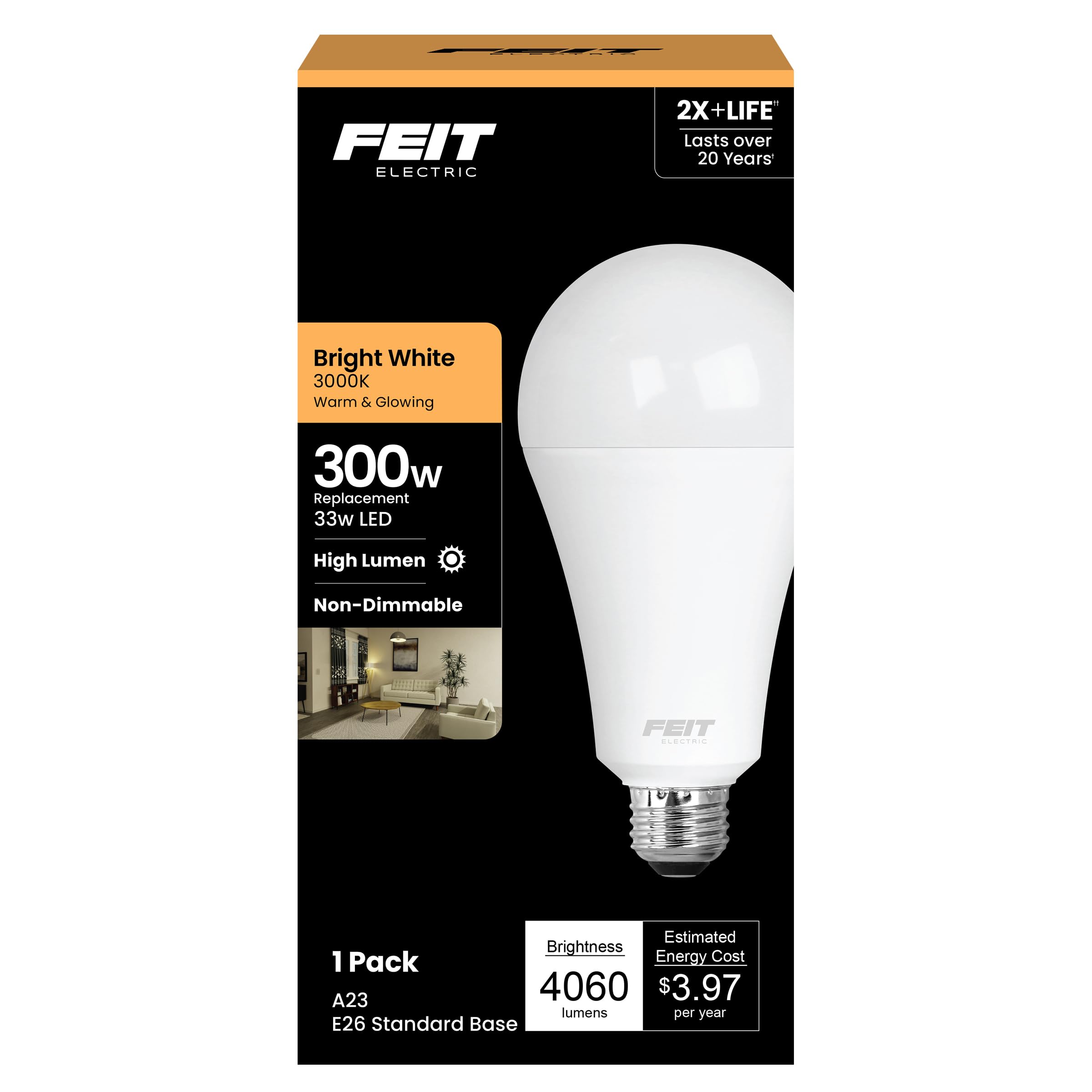 Foto 1 | Bombilla Led Feit Electric A23 33 W - Venta Internacional