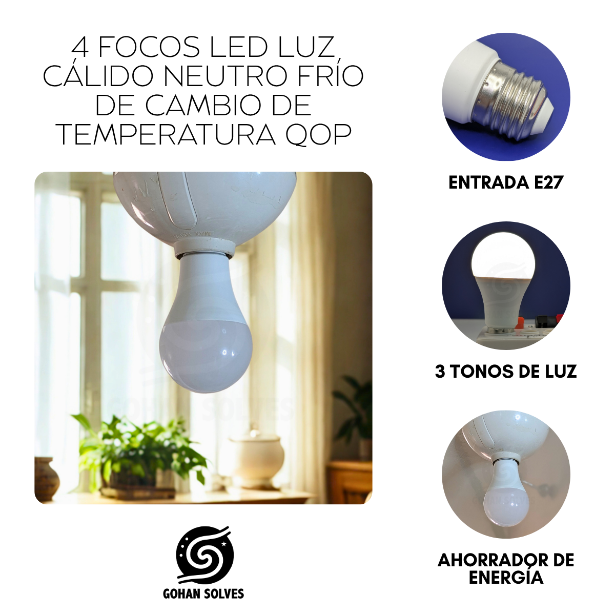Foto 5 pulgar | 4 Focos Led Luz Calido Neutro Frio D Cambio De Temperatura Qop