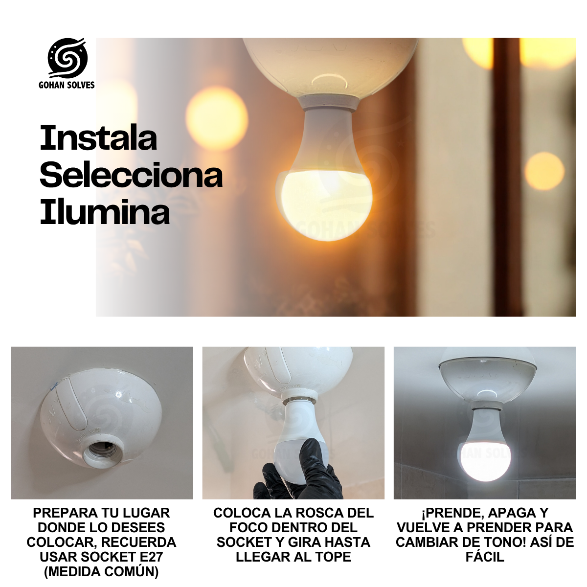 Foto 5 | 4 Focos Led Luz Calido Neutro Frio D Cambio De Temperatura Qop