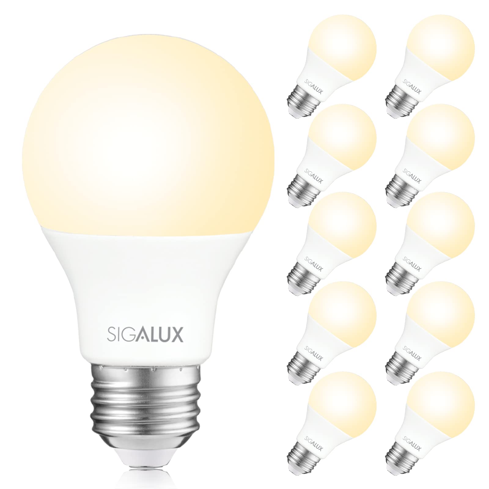 Foto 2 pulgar | Paquete De 10 Bombillas Led Sigalux A19  11 5 W  800 Lm  2700 K  E26 - Venta Internacional.