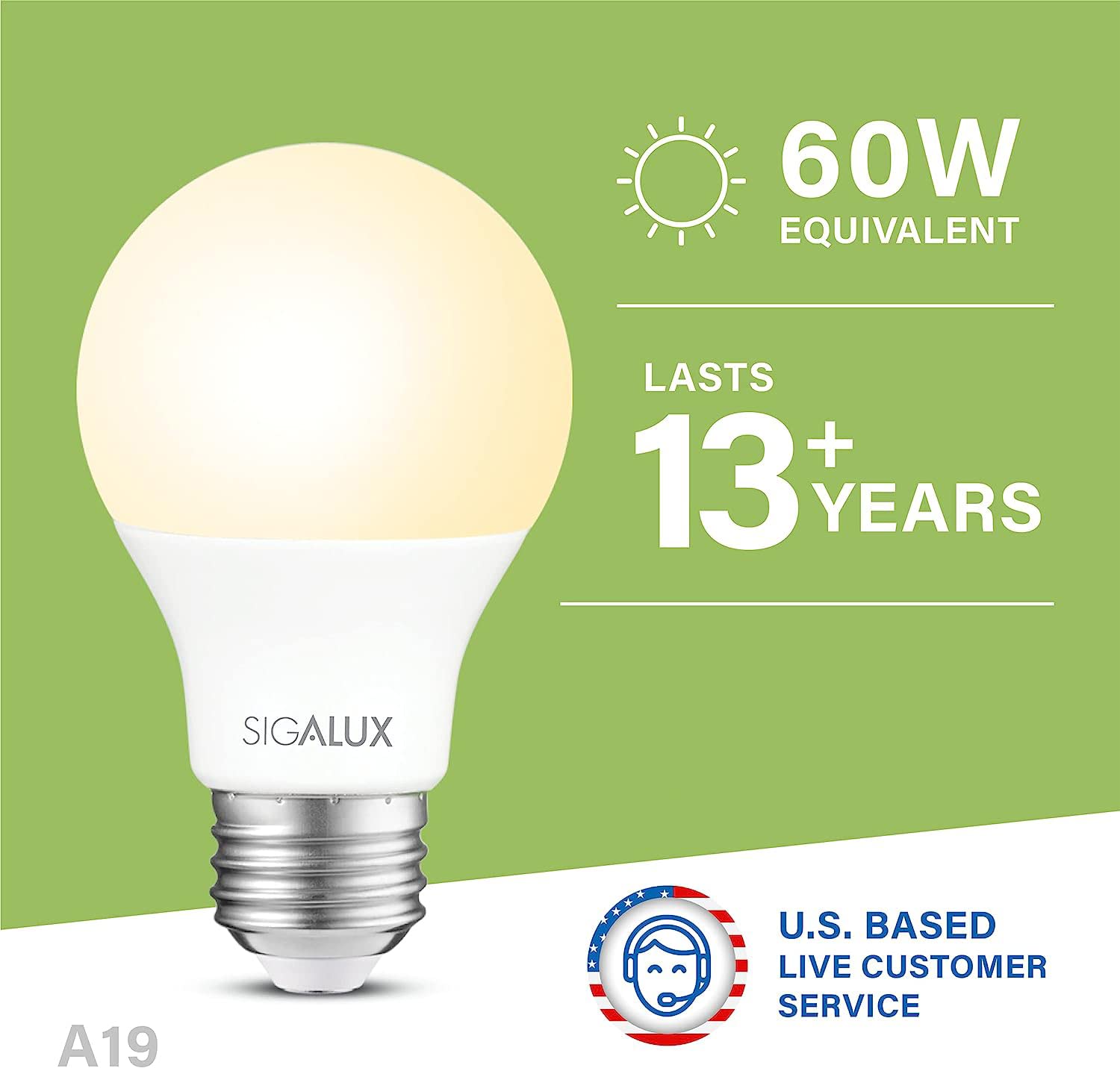 Foto 3 pulgar | Paquete De 10 Bombillas Led Sigalux A19  11 5 W  800 Lm  2700 K  E26 - Venta Internacional.