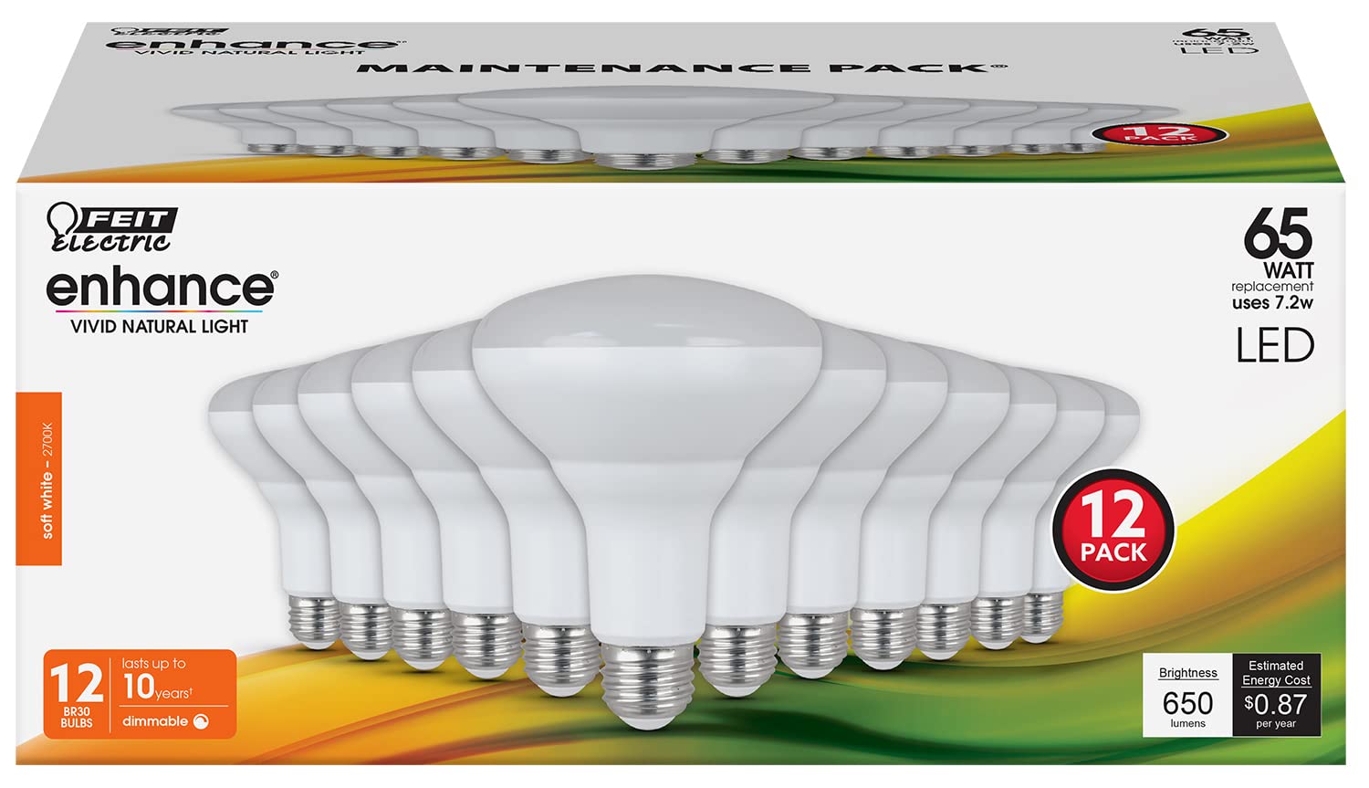 Foto 3 pulgar | Bombilla Led Feit Electric Br30  7 2 W  650 Lm  2700 K  12 Años - Venta Internacional.