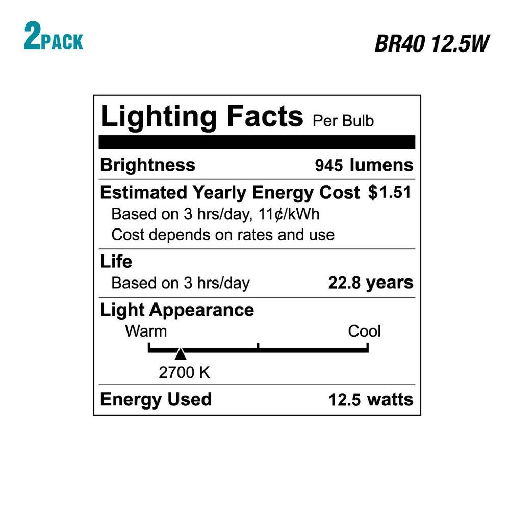 Foto 4 pulgar | Bombilla Led Ecosmart Br40 De 12 5 W  75 W  Color Blanco Suave (paquete De 2) - Venta Internacional.