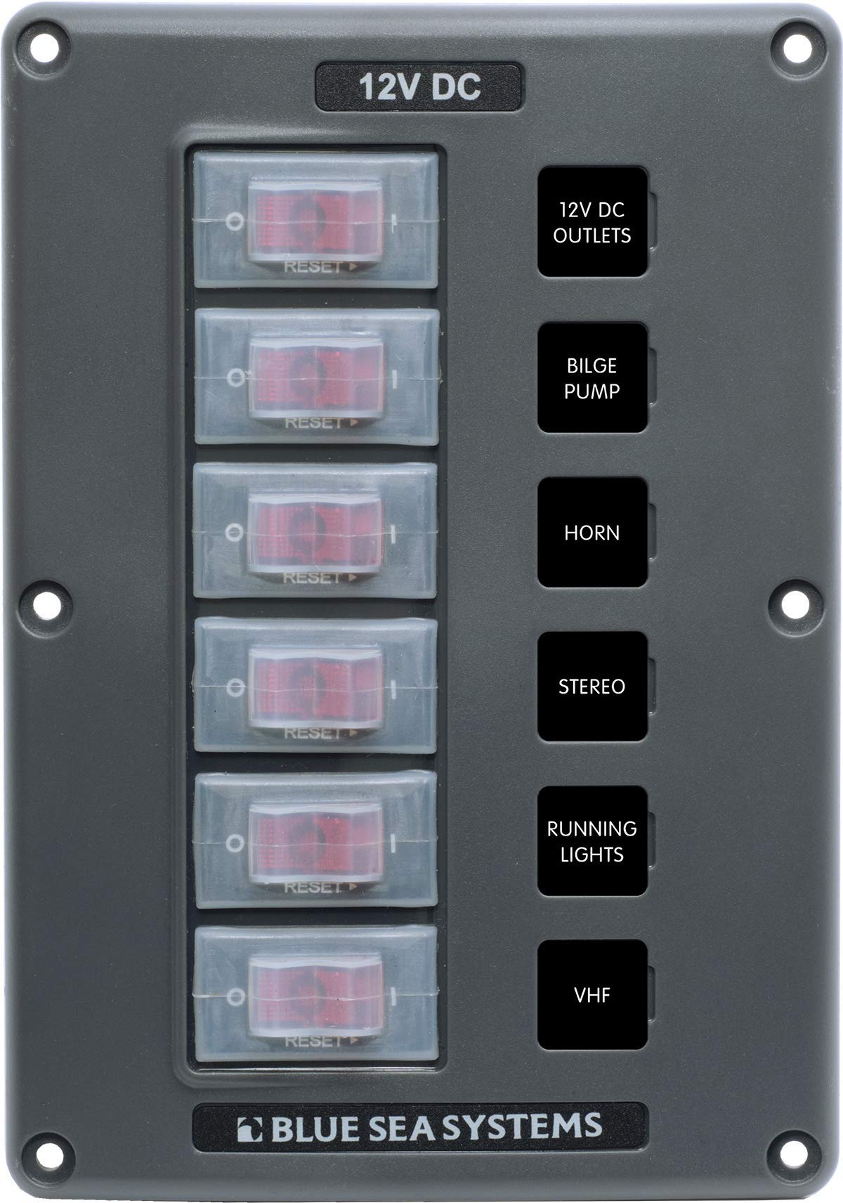 Foto 2 pulgar | Panel De Interruptores De Disyuntores Blue Sea Systems 4322  6 Posiciones - Venta Internacional.