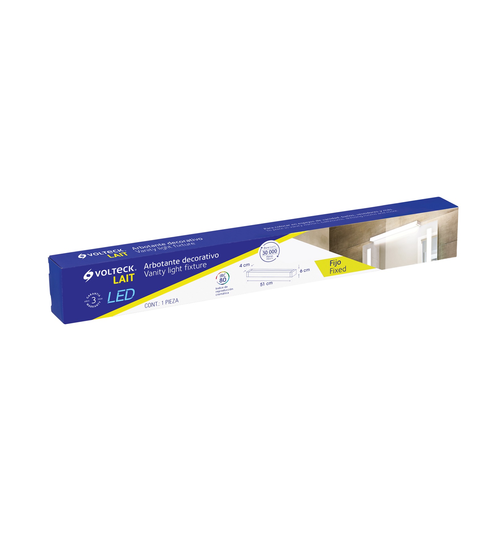 Foto 6 pulgar | Luminario Led De Pared Para Baño 10w 4000k  Barra  Volteck