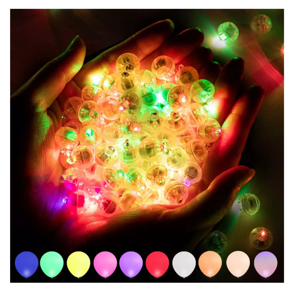 Foto 3 pulgar | 100 Piezas De Luces Led Para Bebidas Con Forma De Globo Belug  Blanco Colores