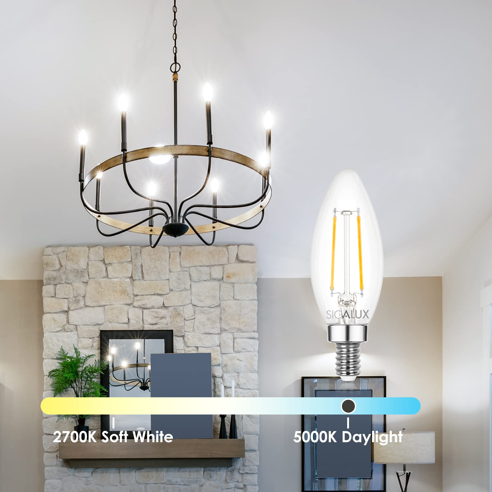 Foto 5 | Bombilla Led Sigalux E12 De 5 W  5000 K  Regulable  Paquete De 12 - Venta Internacional.
