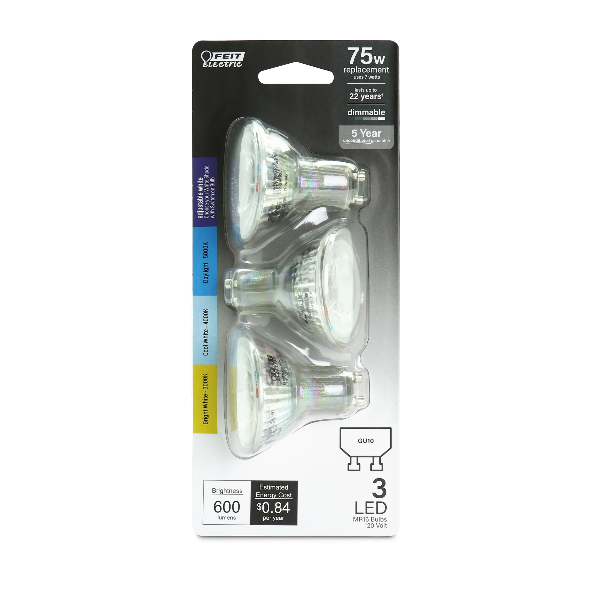 Foto 2 pulgar | Bombilla Led Reflectora Feit Electric Mr16 75 W Gu10  Paquete De 3 - Venta Internacional.