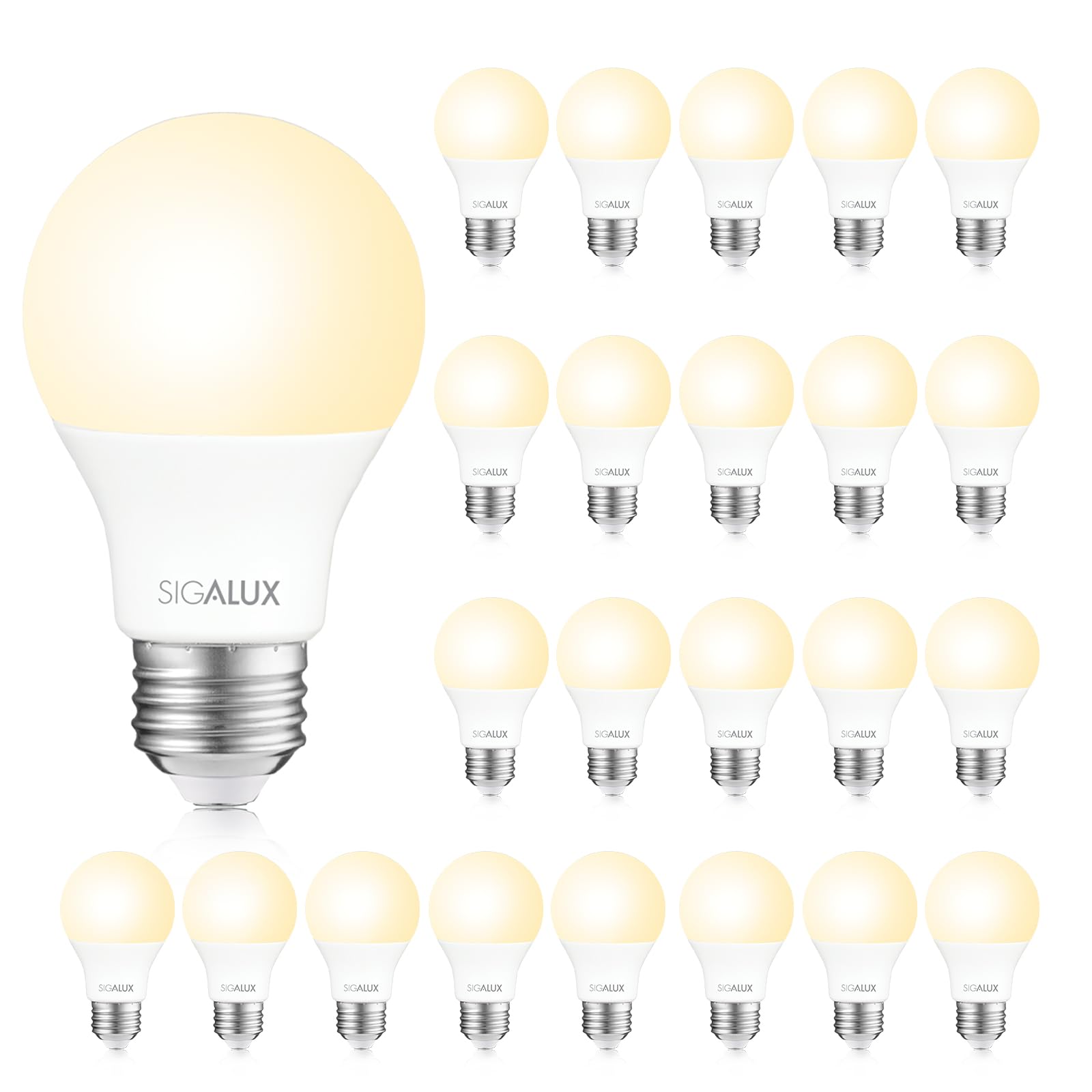 Paquete De 24 Bombillas Led Sigalux Energypro A19  5 W  2700 K  E26 - Venta Internacional.