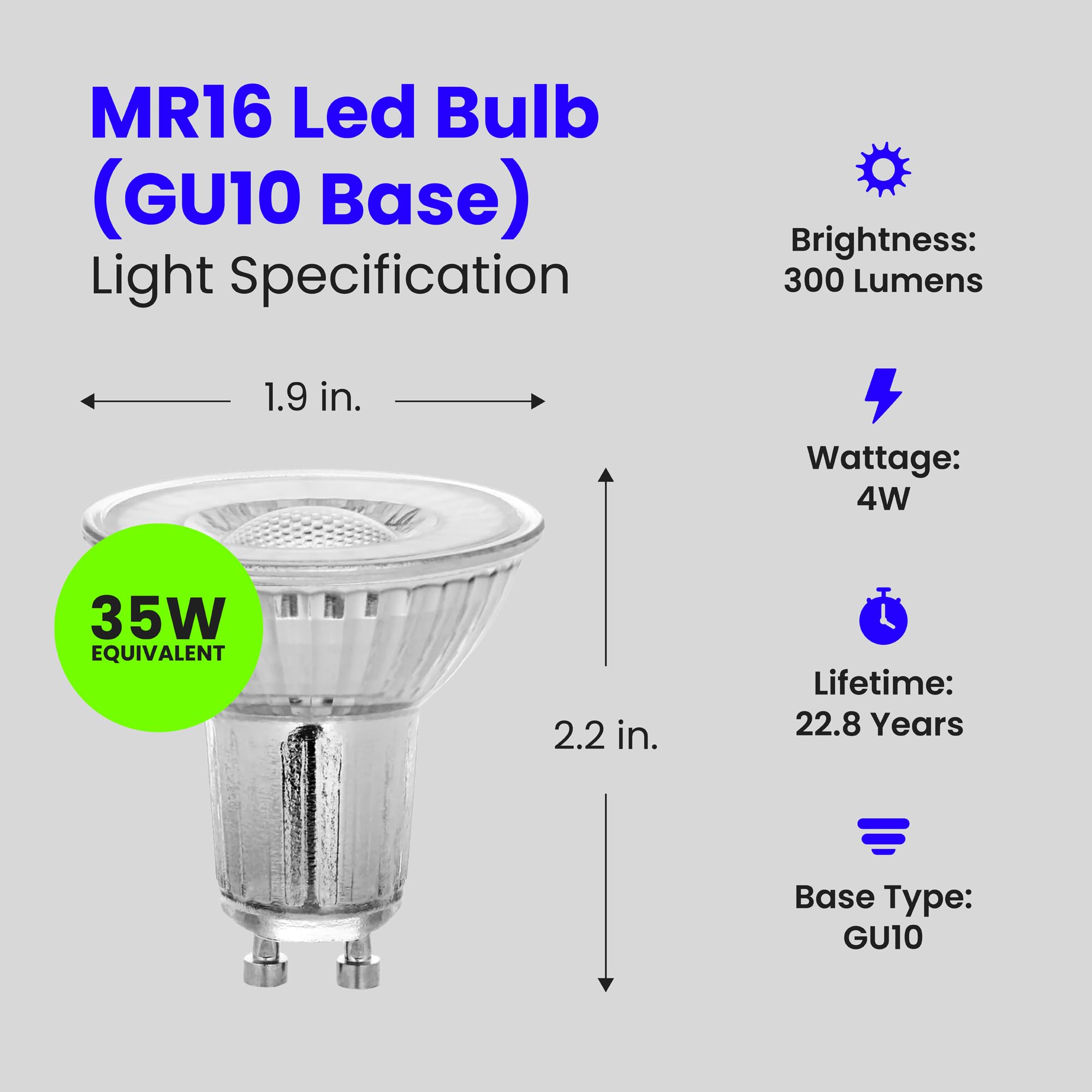 Foto 3 pulgar | Bombillas Led Feit Electric Mr16 Gu10 De 4 W (6 Paquetes) - Venta Internacional.