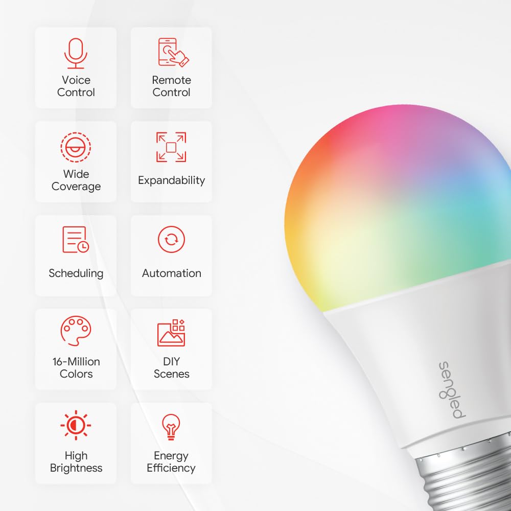 Foto 2 | Bombillas Inteligentes Sengled Zigbee De 9 W A19  Paquete De 2 Con Hub - Venta Internacional.