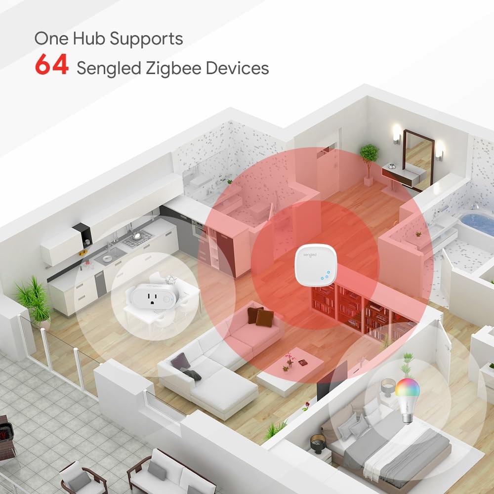 Foto 4 | Bombillas Inteligentes Sengled Zigbee De 9 W A19  Paquete De 2 Con Hub - Venta Internacional.
