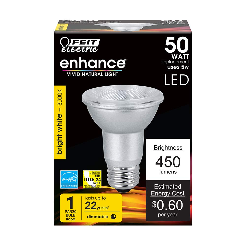 Foto 3 pulgar | Bombillas Led Feit Electric Par20 3000 K 450 Lm 7 W E26 Regulables  Paquete De 4 - Venta Internacional.