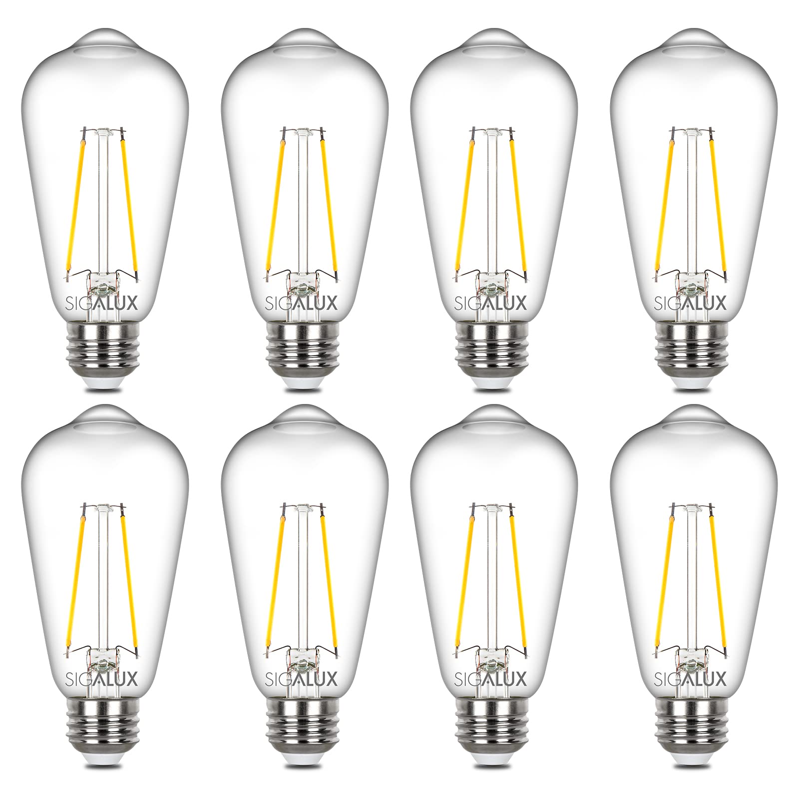 Foto 2 pulgar | Bombilla Led Sigalux Edison St58  Filamento Transparente  6 W  5000 K  E26  Paquete De 8 - Venta Internacional.