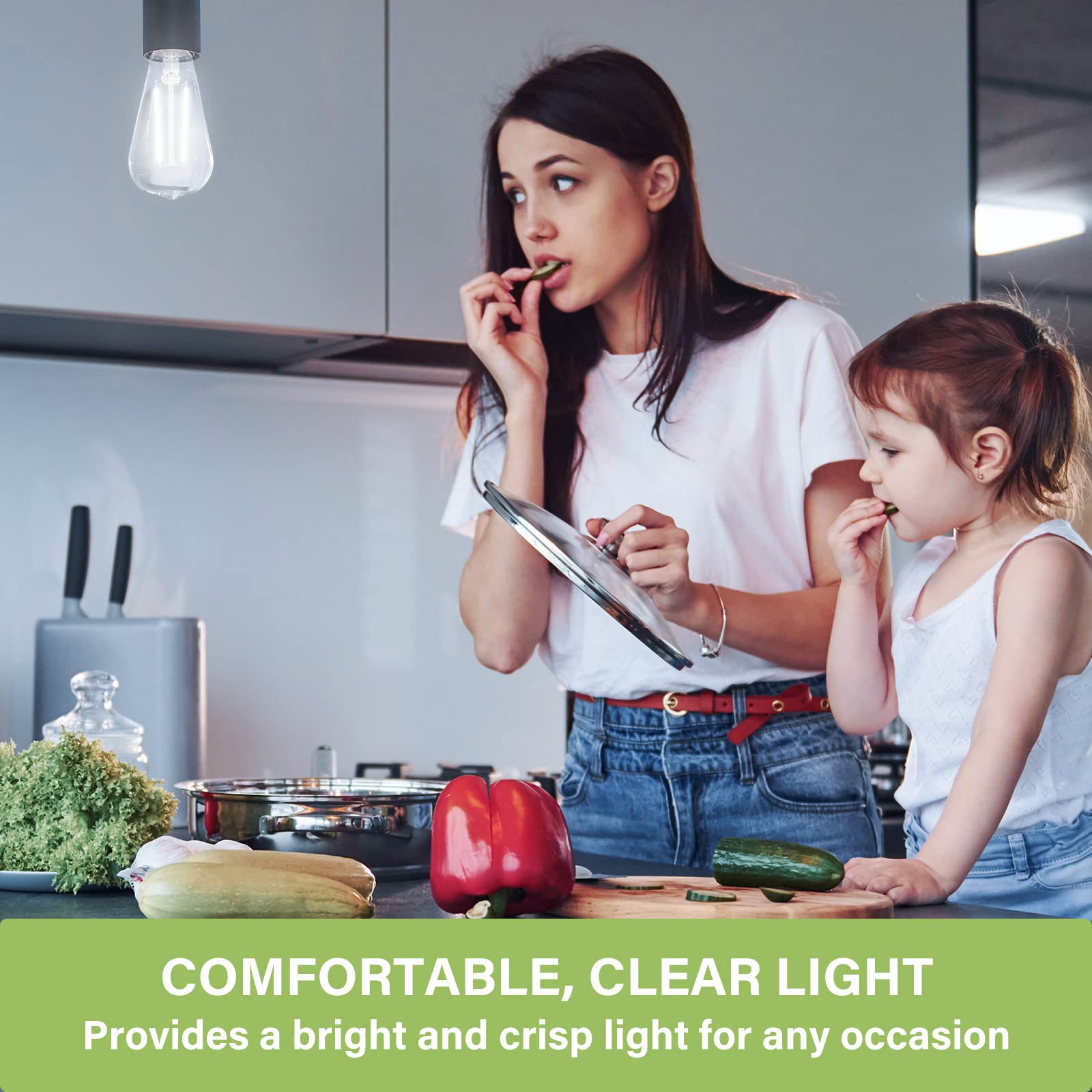 Foto 7 | Bombilla Led Sigalux Edison St58  Filamento Transparente  6 W  5000 K  E26  Paquete De 8 - Venta Internacional.