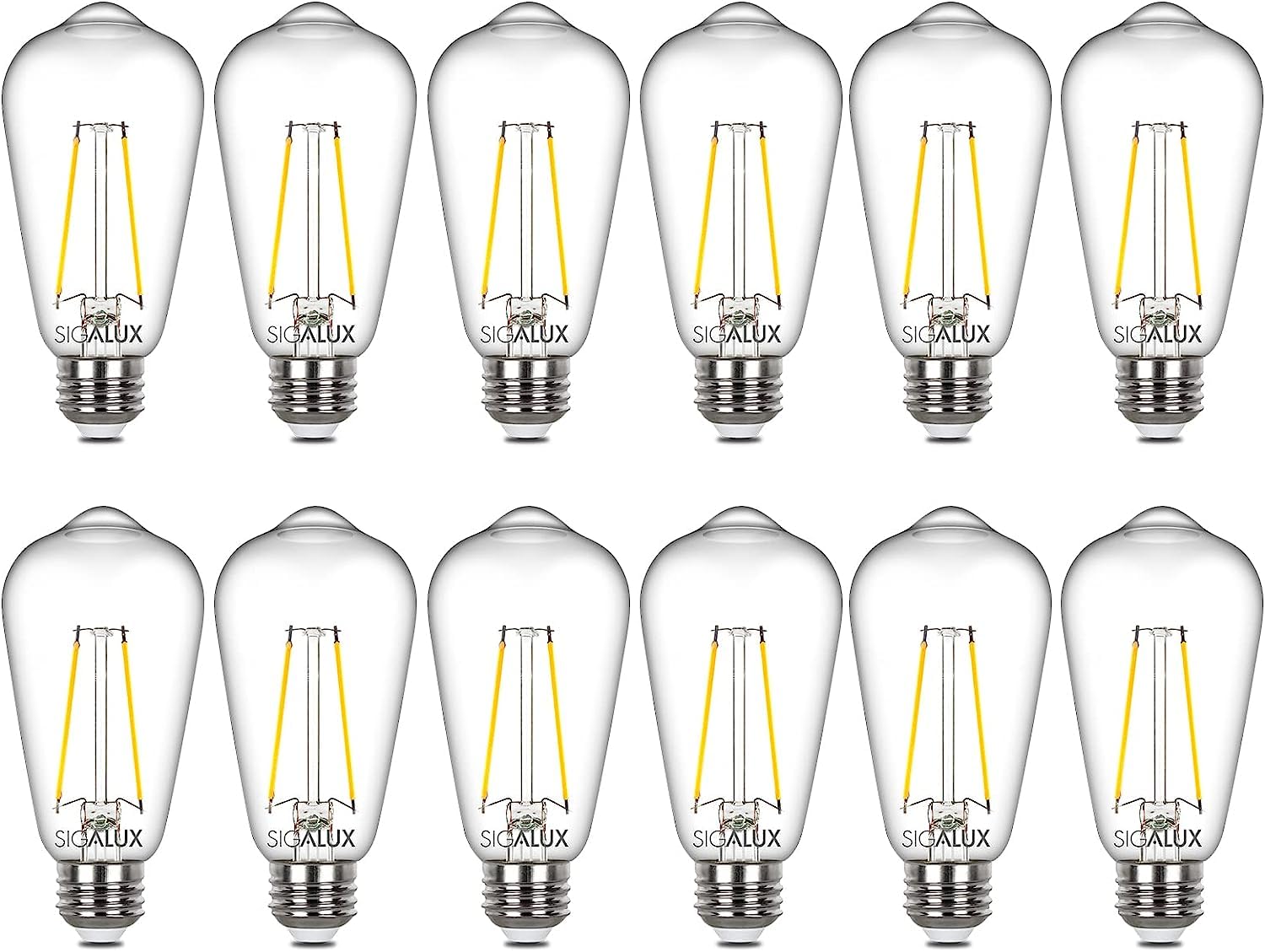 Foto 2 pulgar | Bombilla Led Sigalux Edison St58  Filamento Transparente  6 W  5000 K  E26  Paquete De 12 Unidades - Venta Internaciona