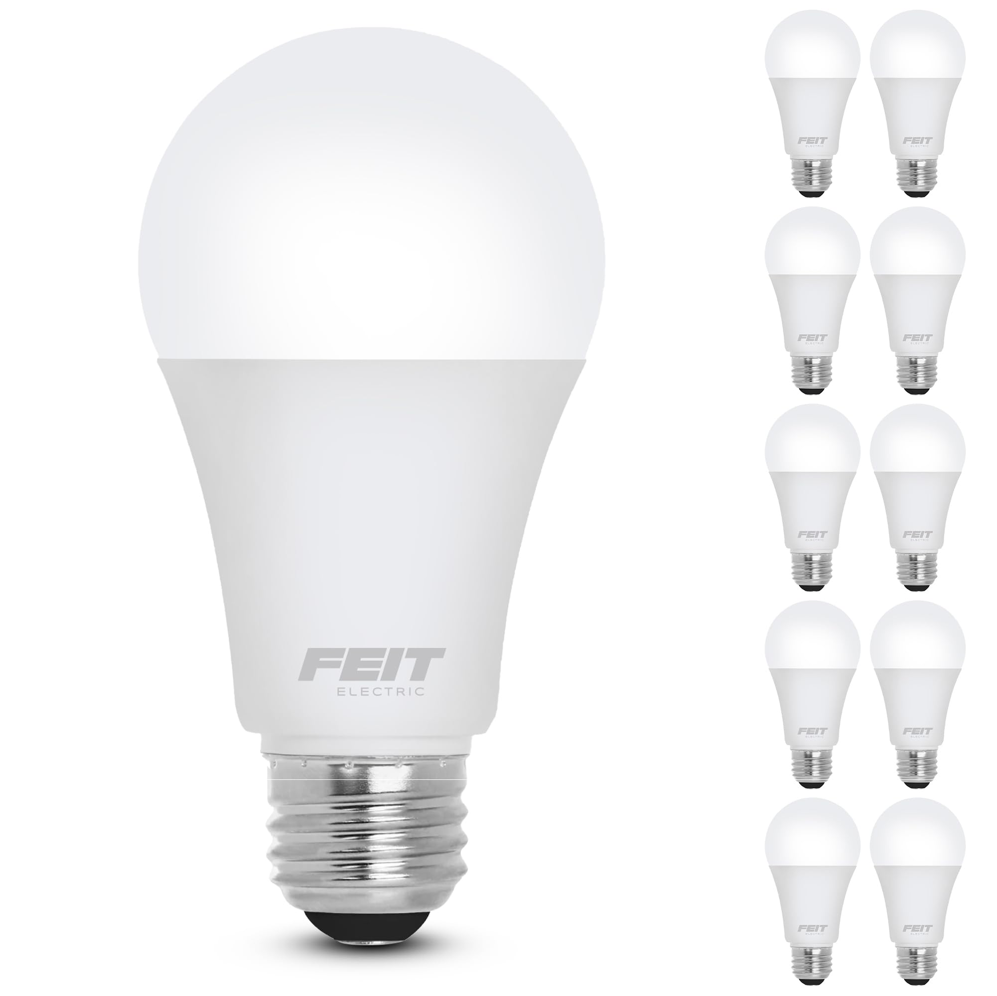 Bombilla Led Feit Electric A19  8 8 W  800 Lúmenes  3000 K  Paquete De 10 - Venta Internacional.