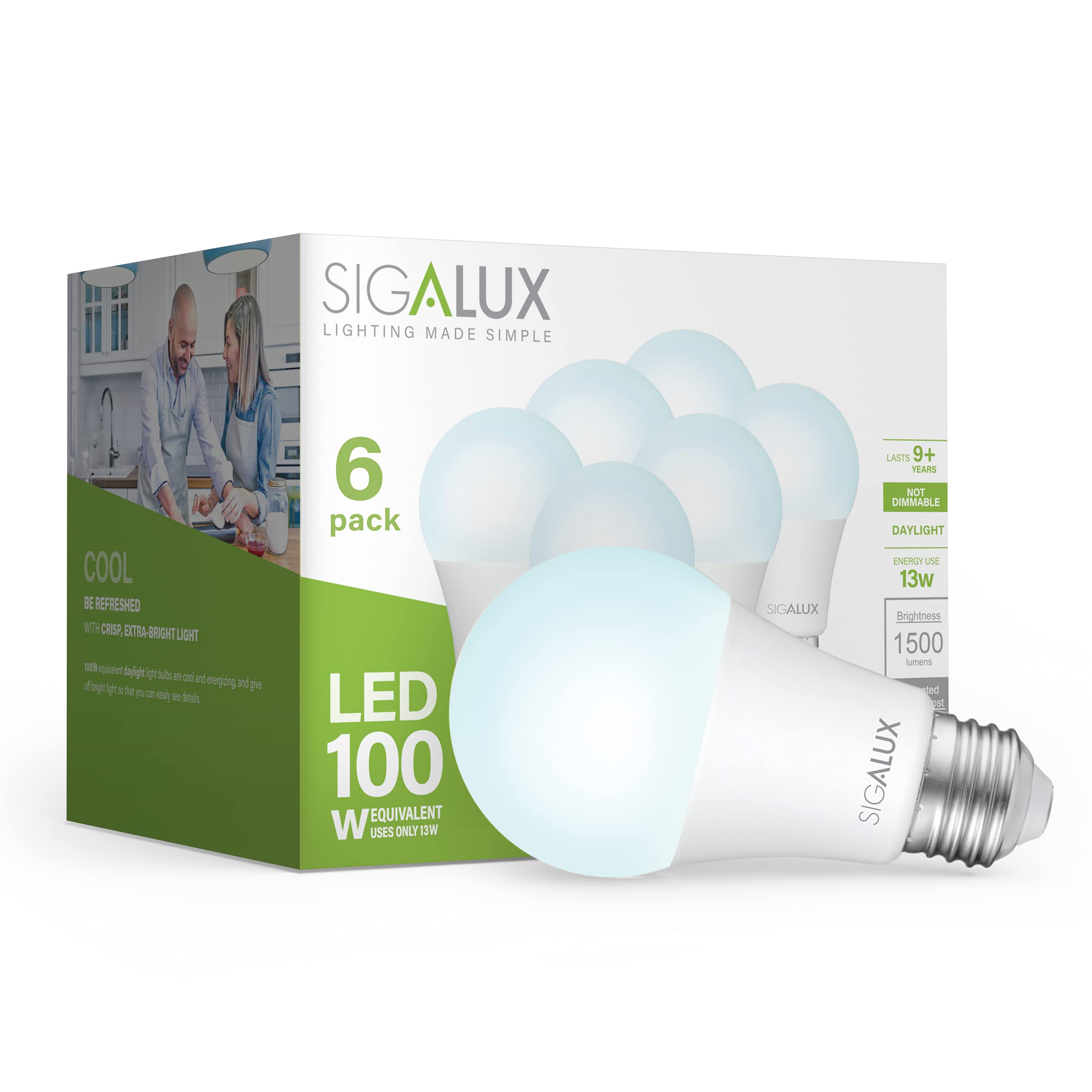 Foto 2 pulgar | Bombillas Sigalux De 13 W  1500 Lúmenes  Led Equivalentes A 100 W  5000 K - Venta Internacional.