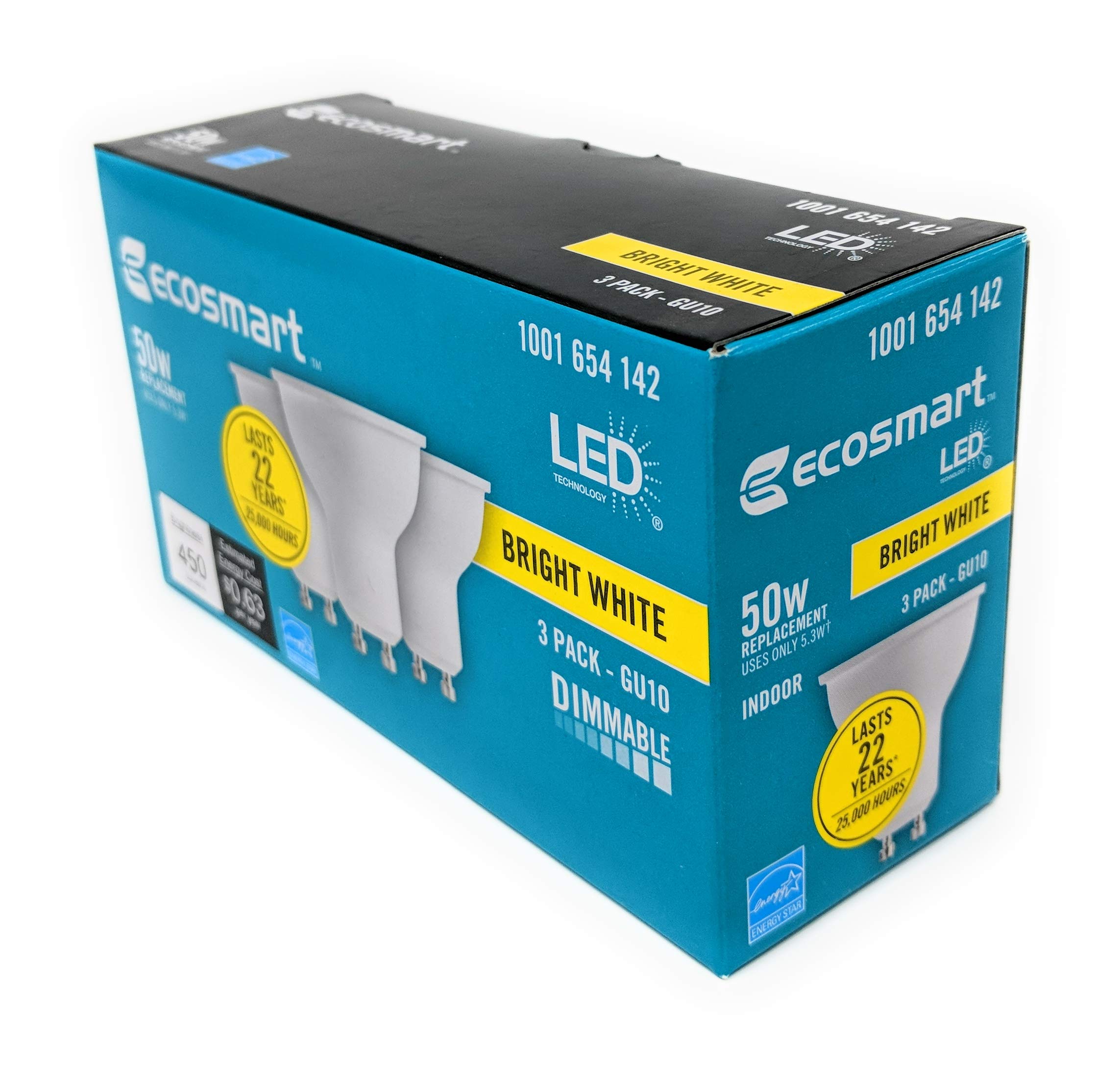 Foto 3 pulgar | Bombilla Led Ecosmart Mr16 Gu10 De 5 W  450 Lm  Color Blanco Brillante  Paquete De 3 - Venta Internacional.
