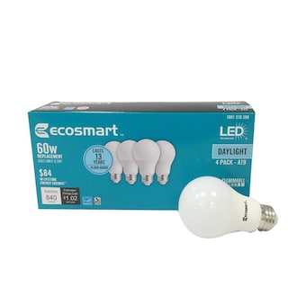 Foto 1 | Bombillas Led Ecosmart A19 8 5 W (60 W) 5000 K 840 Lm Paquete De 4 - Venta Internacional.