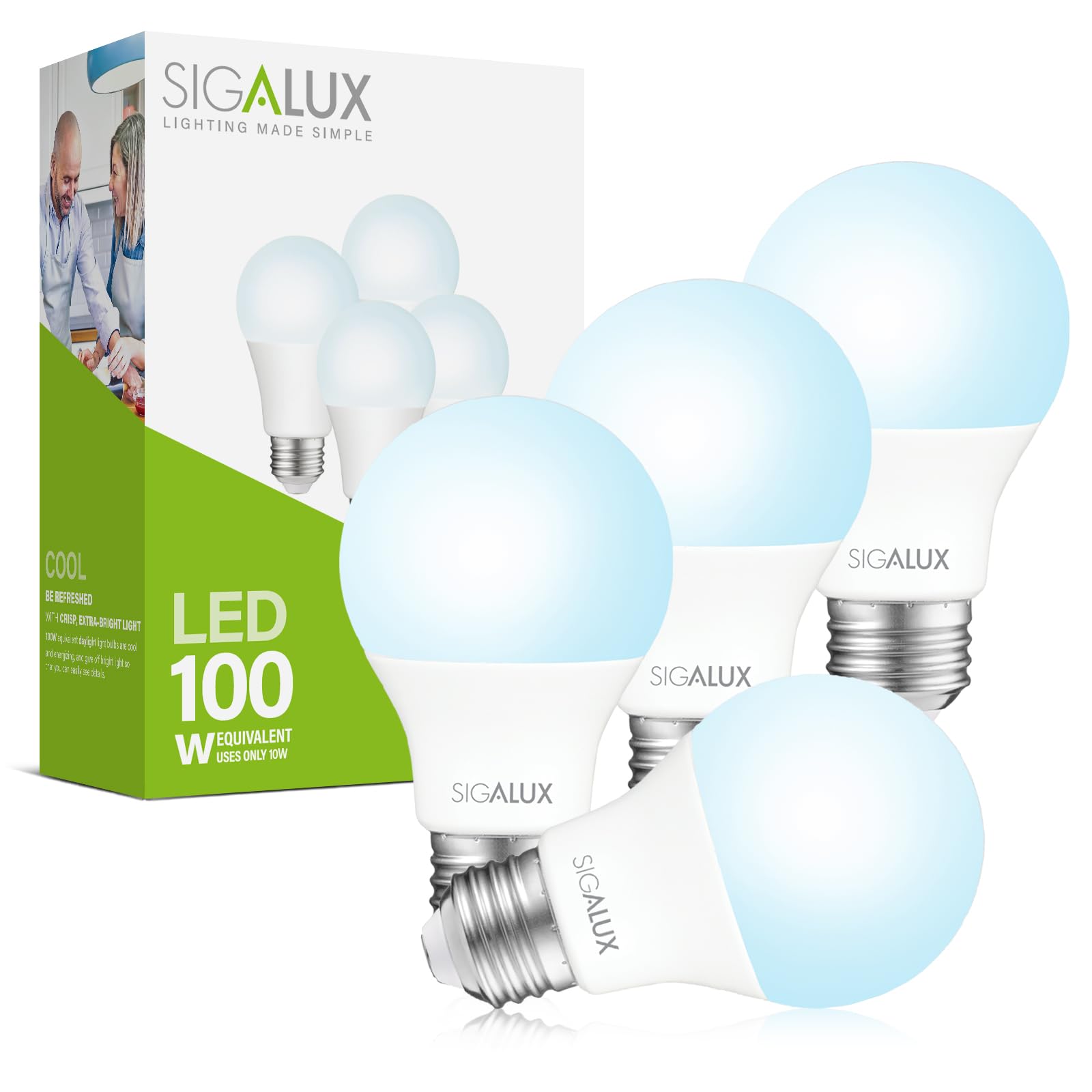 Foto 2 pulgar | Bombillas Sigalux De 10 W  1500 Lm  5000 K  E26  Equivalentes A 100 W  Paquete De 4 - Venta Internacional.