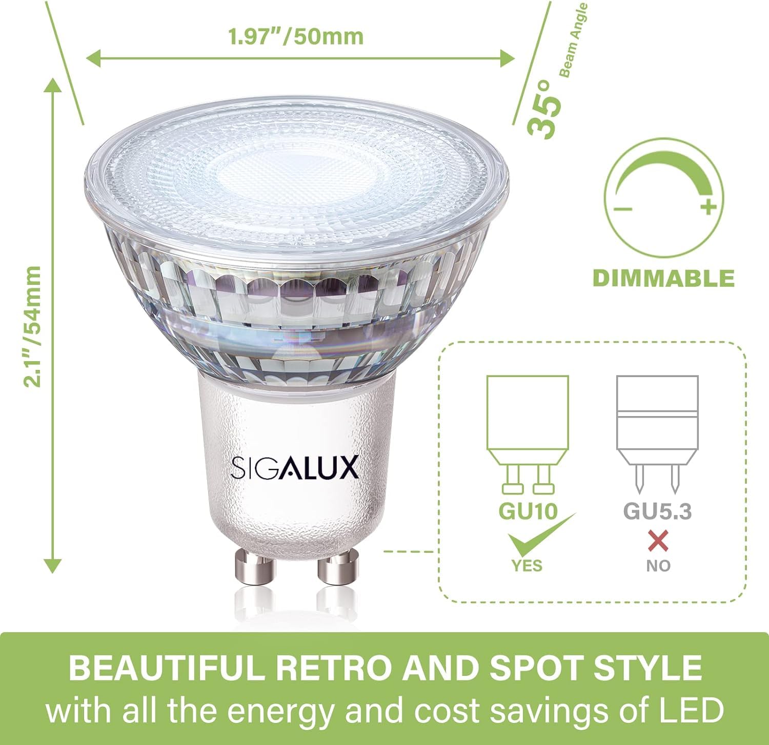 Foto 3 pulgar | Bombillas Led Sigalux Gu10  Regulables  5000 K  4 5 W  450 Lm  Paquete De 16 - Venta Internacional.