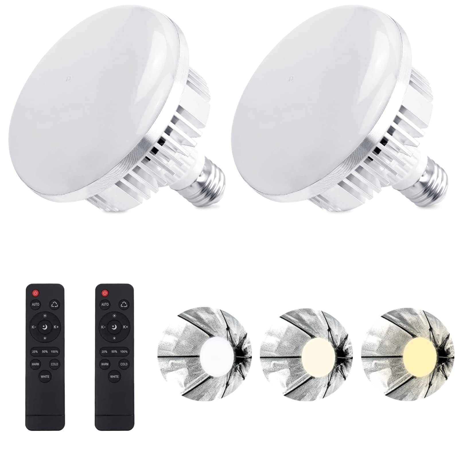 Foto 2 pulgar | Bombilla Led Tricolor Regulable De 135 W Para Fotografía  Paquete De 2 - Venta Internacional.