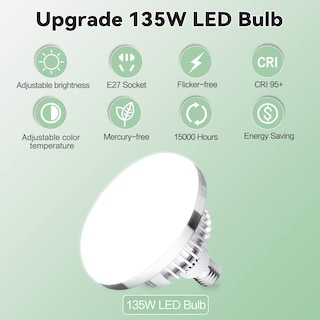 Foto 3 | Bombilla Led Tricolor Regulable De 135 W Para Fotografía Paquete De 2 - Venta Internacional.
