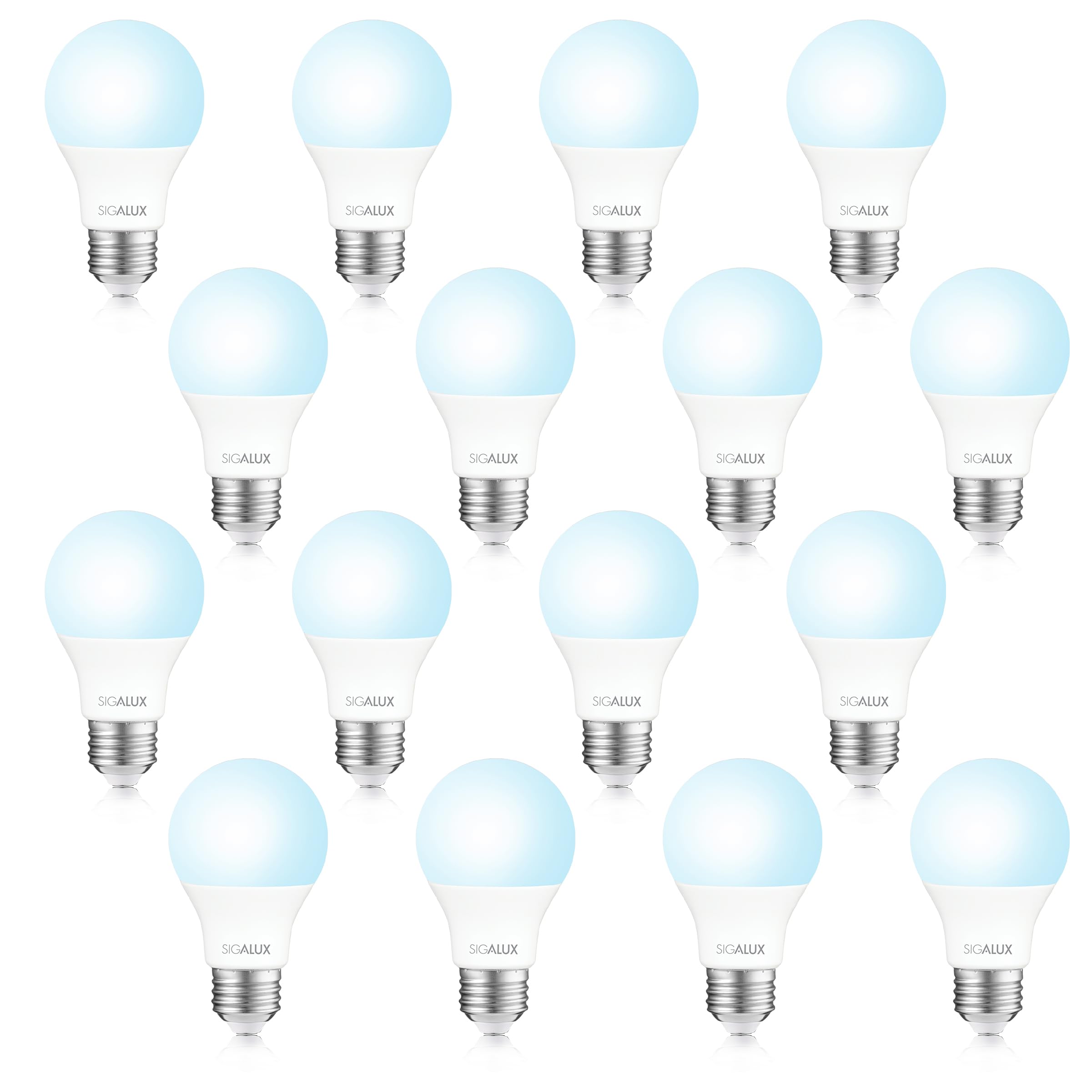 Bombilla Led Sigalux A19  9 5 W  5000 K  Luz Diurna  800 Lúmenes  Paquete De 16 - Venta Internacional.