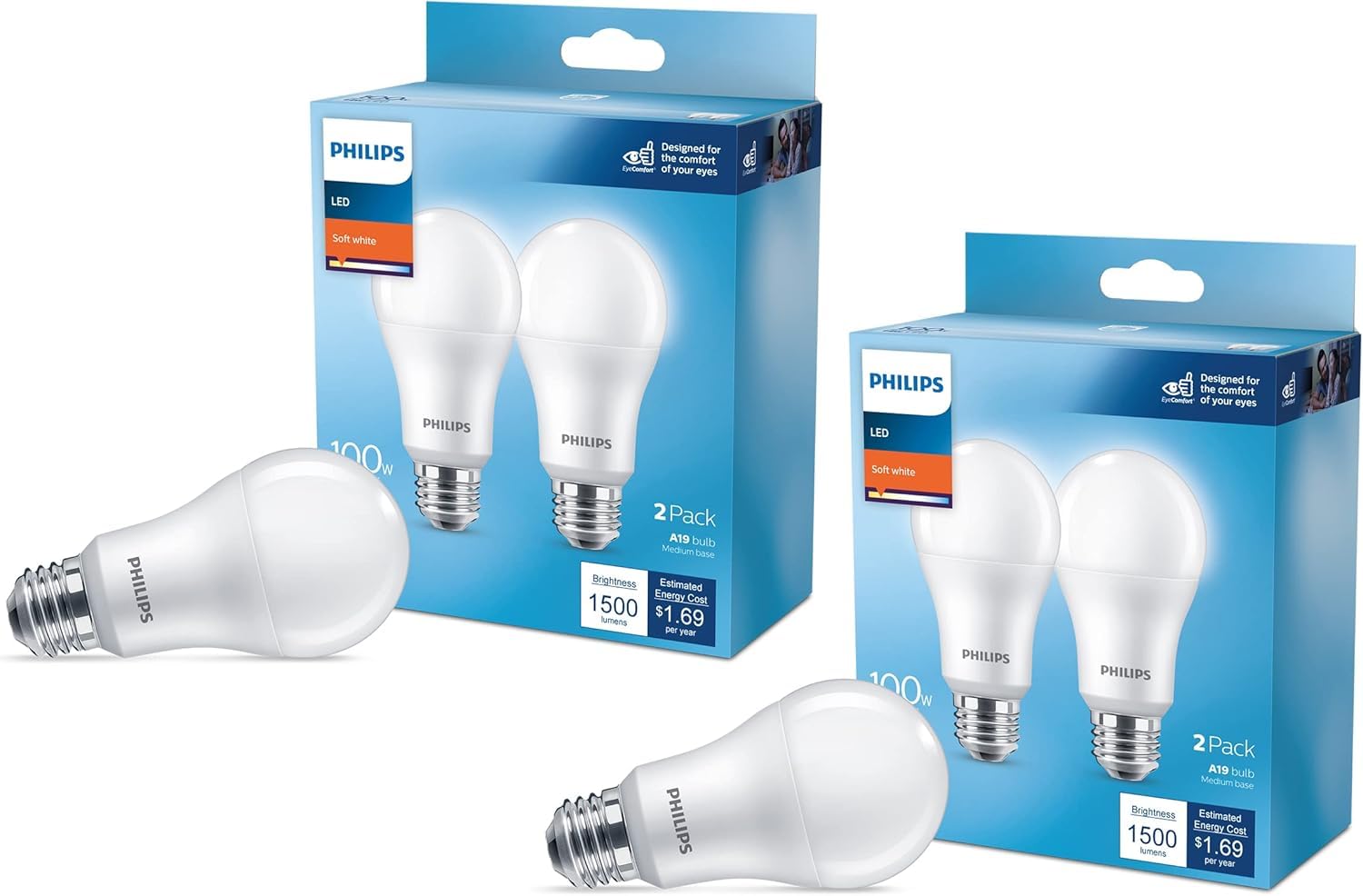 Foto 2 pulgar | Bombilla Led Philips Basic Frosted A19 14 W = 100 W 2700 K 1500 Lm - Venta Internacional.