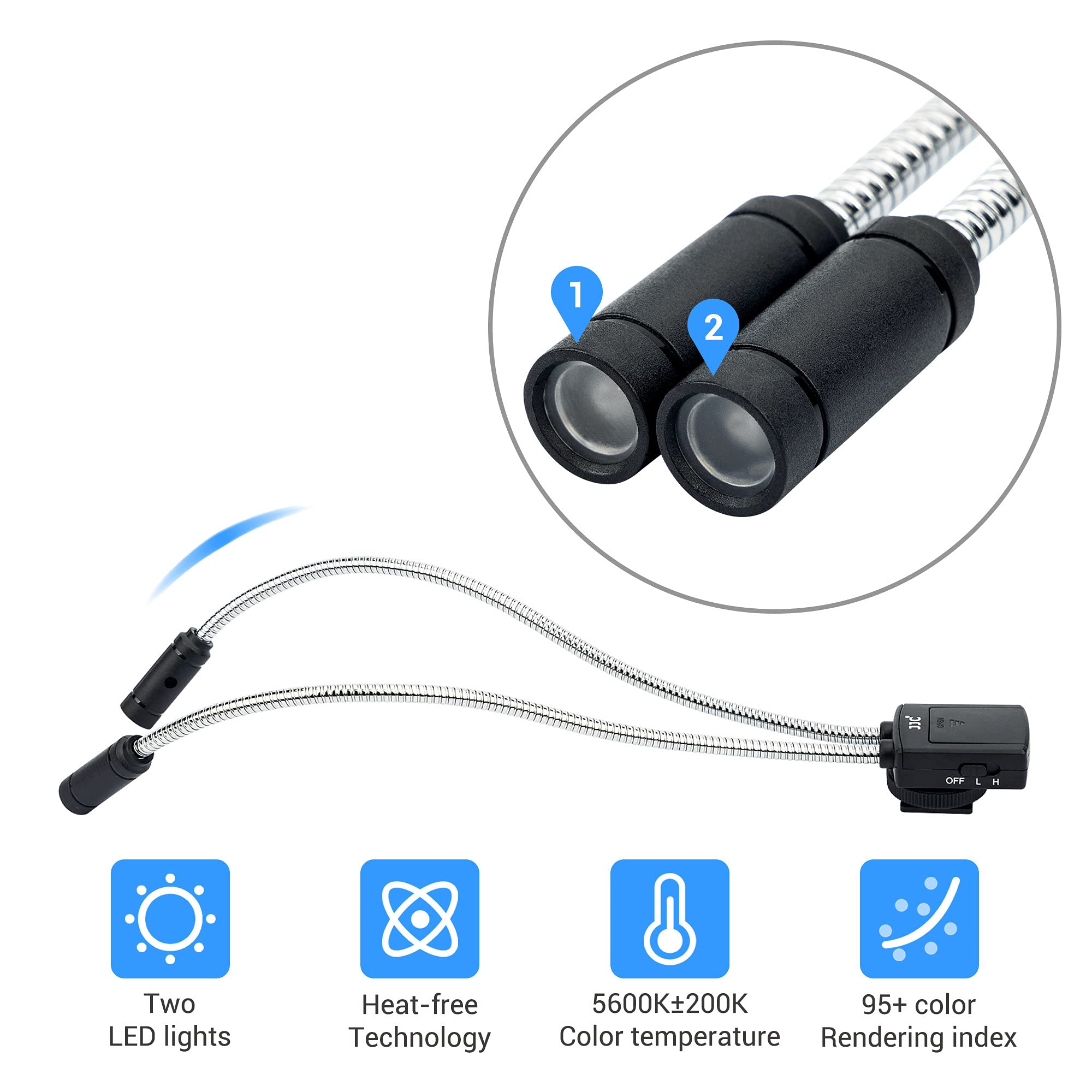 Foto 4 | Luz Led Macro De Brazo Jjc  10 Pulgadas De Largo  Soporte Para Zapatos  5600 K - Venta Internacional.