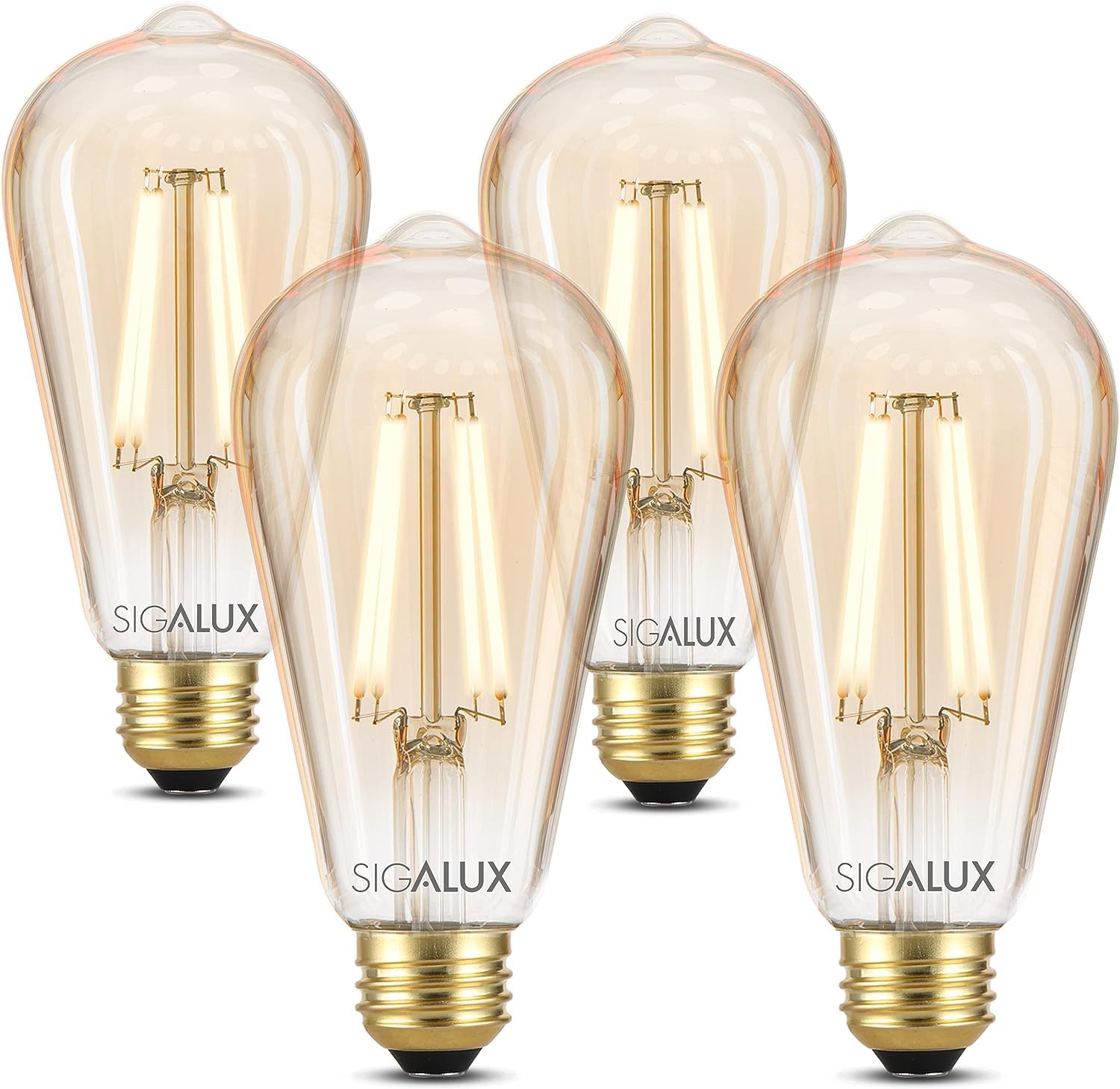Bombillas Led Sigalux Edison De 9 W  700 Lm  2700 K  E26  Regulables  Paquete De 4 - Venta Internacional.