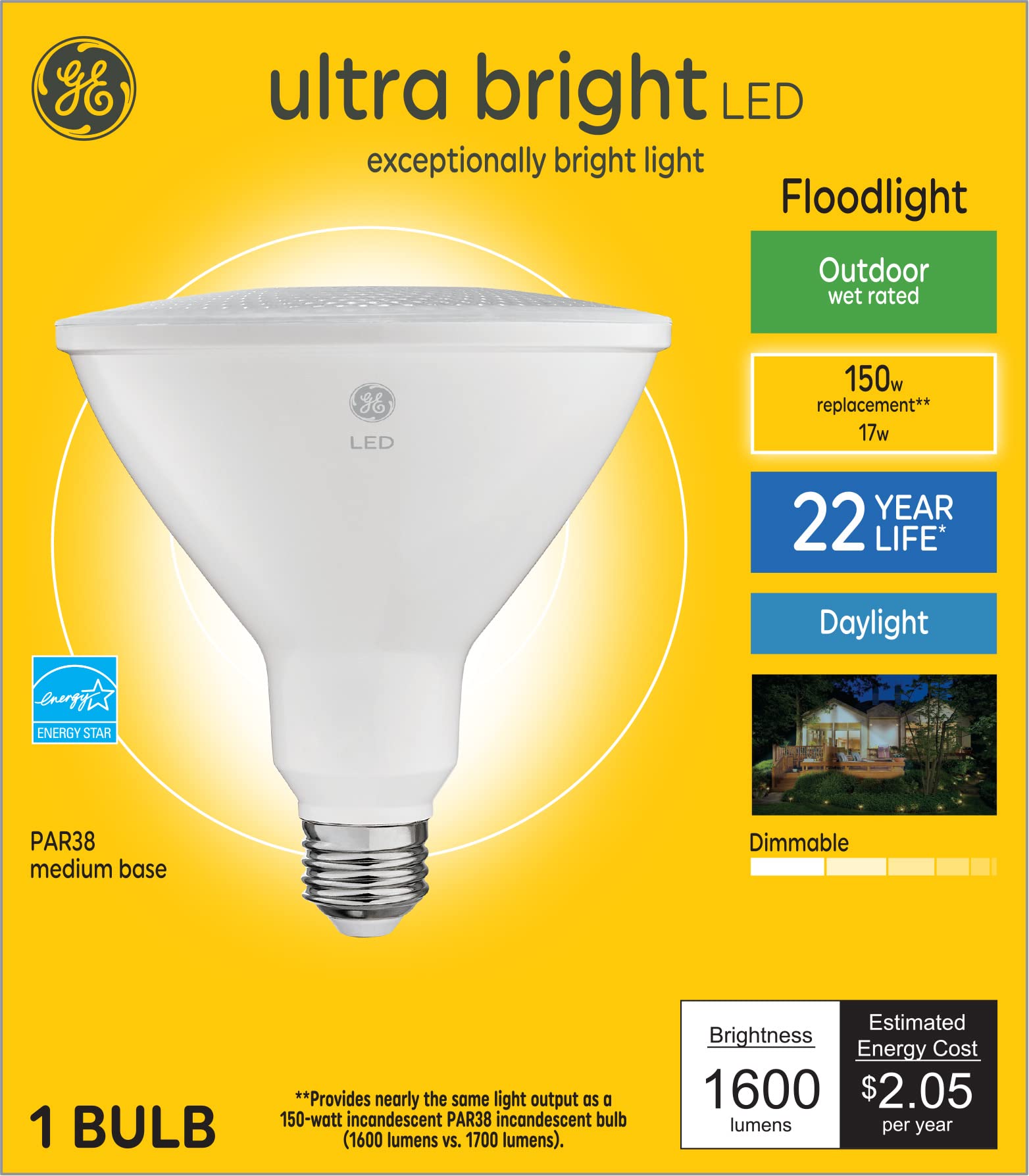 Bombilla Led Ge Ultrabrillante De 17 W  1600 Lm  150 W  Luz Diurna  Par38 - Venta Internacional.