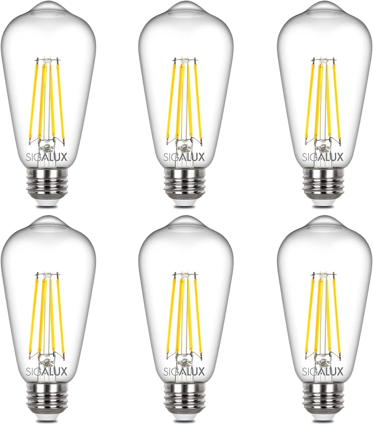 Bombilla Led Sigalux Edison St58 De Filamento Transparente  6 W  5000 K  700 Lm - Venta Internacional.
