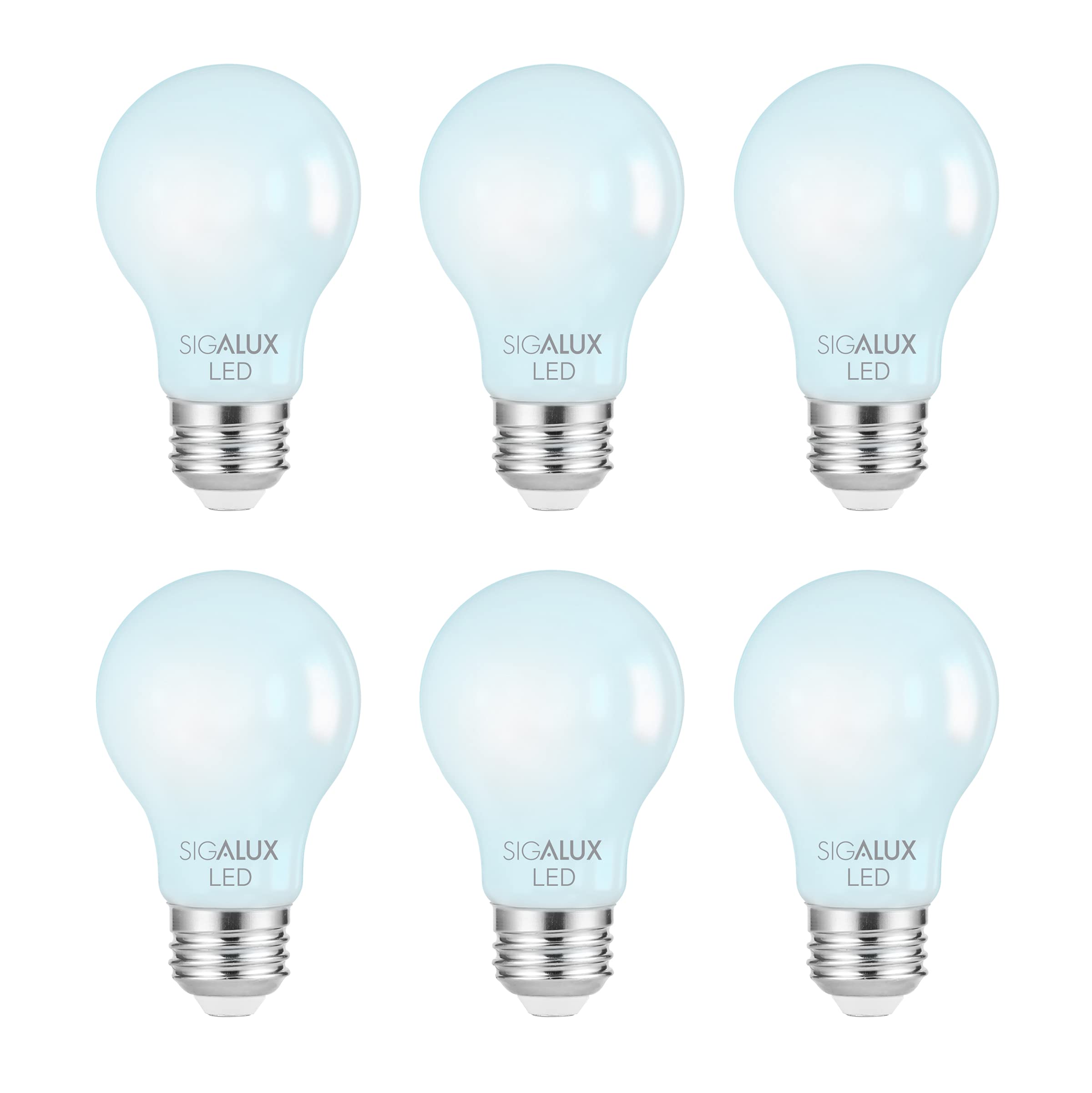 Paquete De 6 Bombillas Led Sigalux  Regulables  E26  8 5 W  5000 K  800 Lm - Venta Internacional.