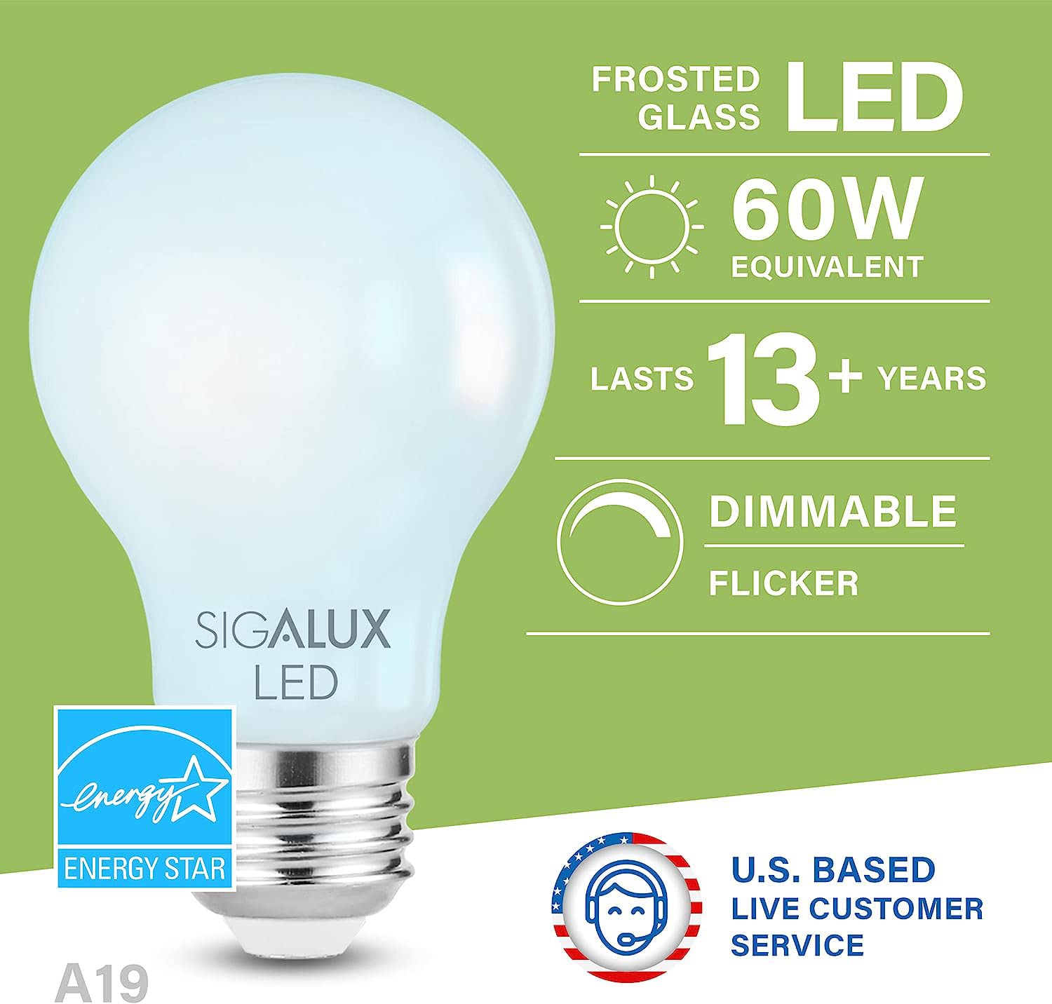 Foto 3 pulgar | Paquete De 6 Bombillas Led Sigalux  Regulables  E26  8 5 W  5000 K  800 Lm - Venta Internacional.