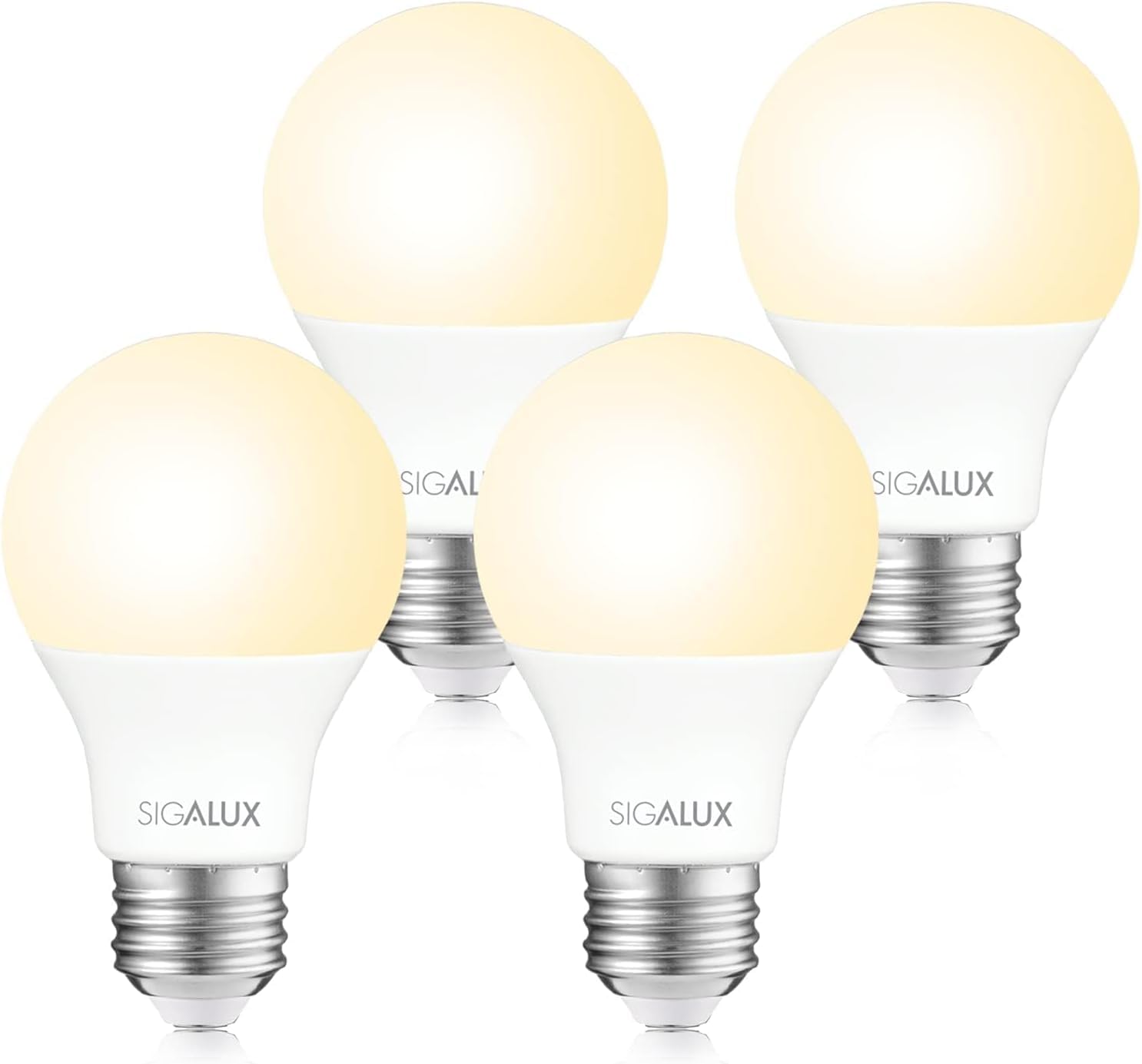 Paquete De 4 Bombillas Led Sigalux  9 5 W  800 Lúmenes  2700 K  E26 - Venta Internacional.