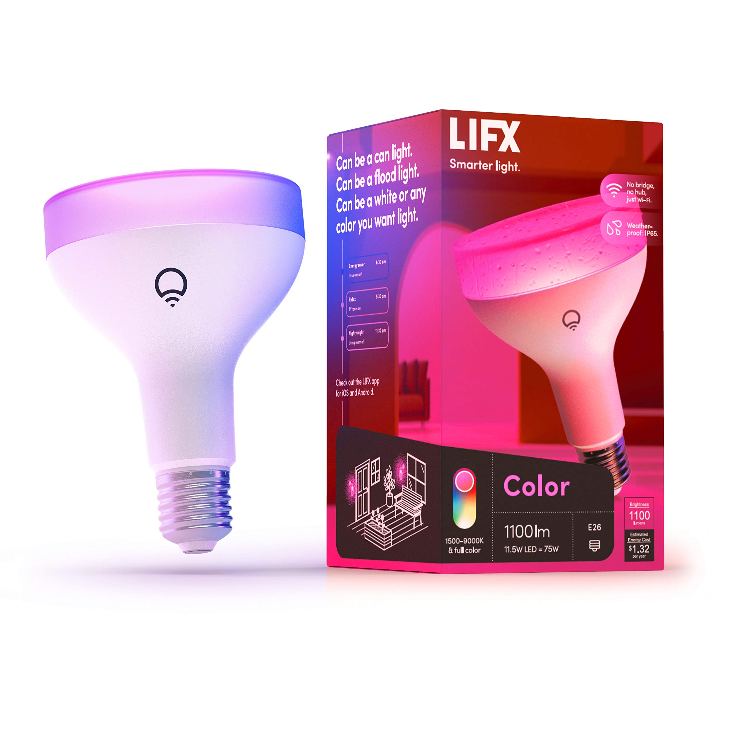 Bombilla Lifx Color 1100 Lúmenes Br30 E26  Paquete De 1 Unidad  Blanca - Venta Internacional.