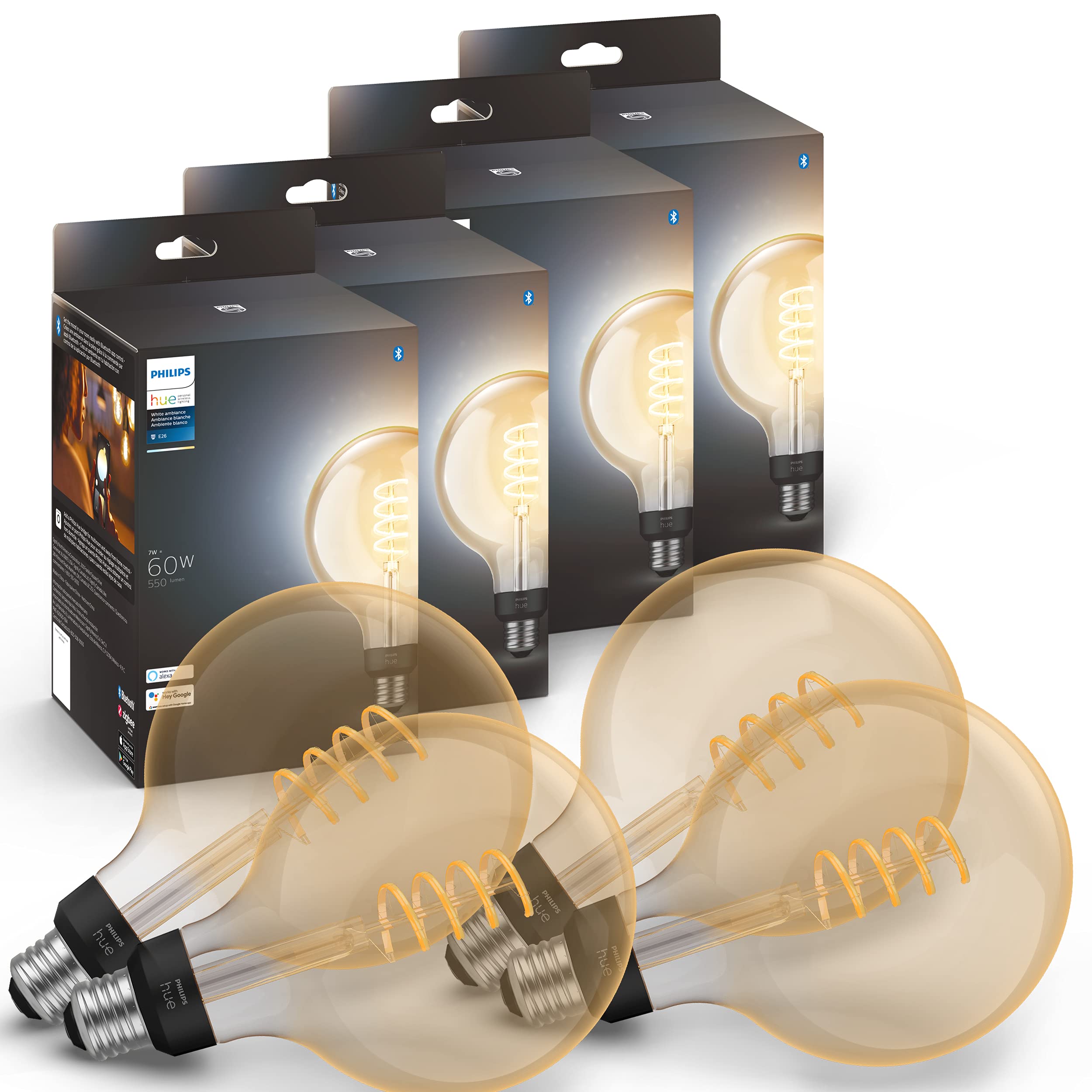 Bombilla Led Philips Hue Smart De Filamento G40 De 60 W  Color Blanco - Venta Internacional.
