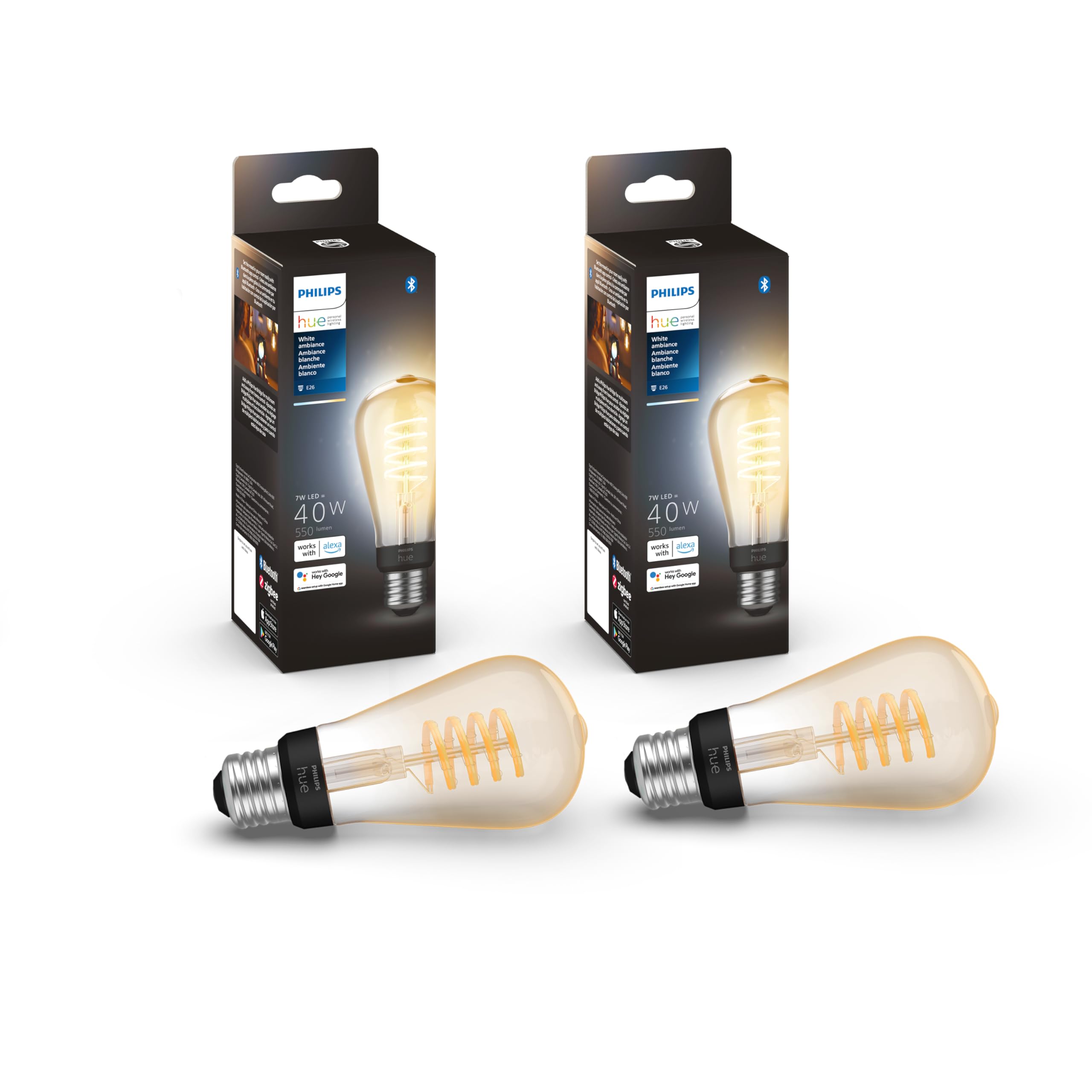 Bombilla Led Philips Hue Smart De 40 W Con Filamento St19  Paquete De 2 - Venta Internacional.