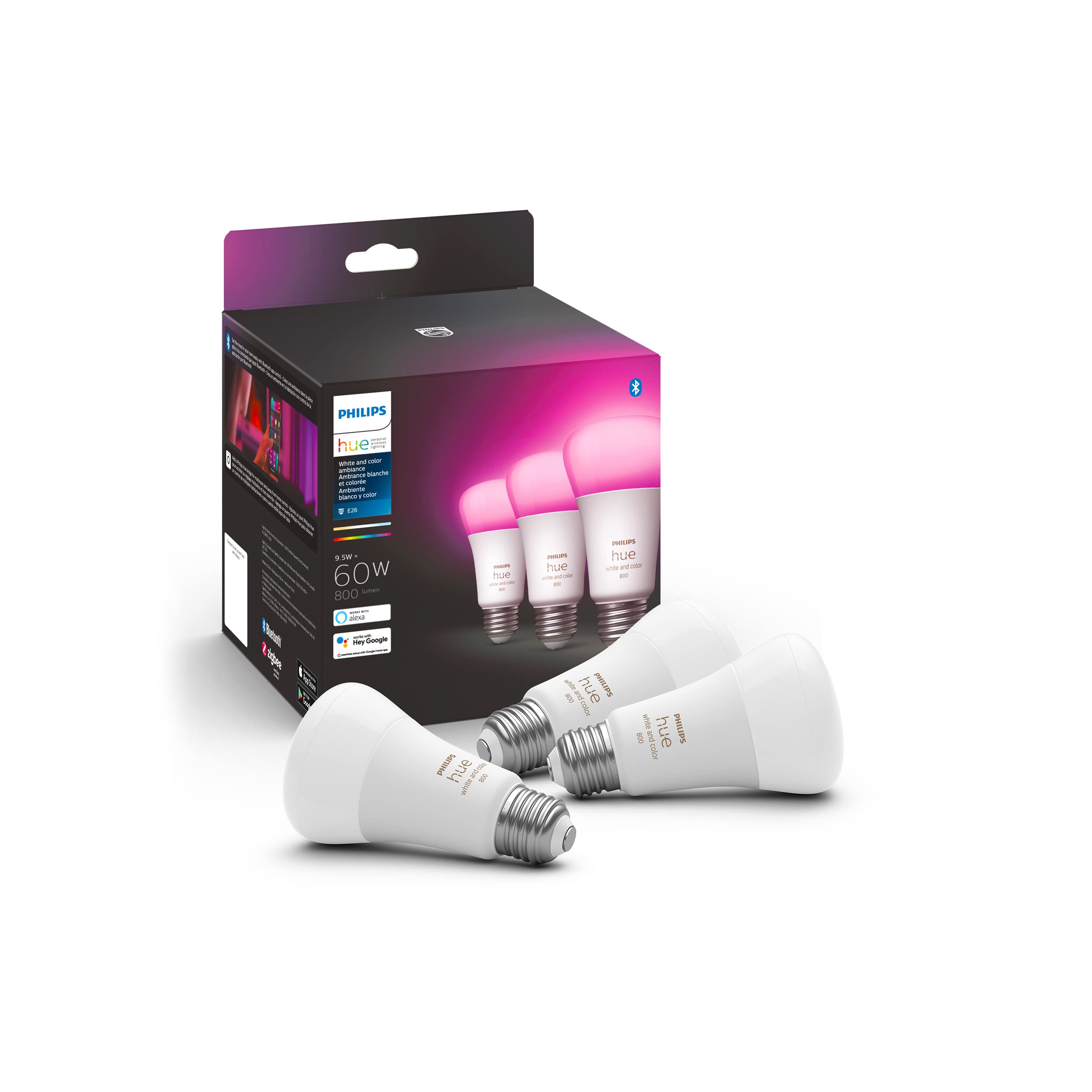 Bombilla Inteligente Philips Hue A19 Led De 9 5 W  Blanca Y Color - Venta Internacional.