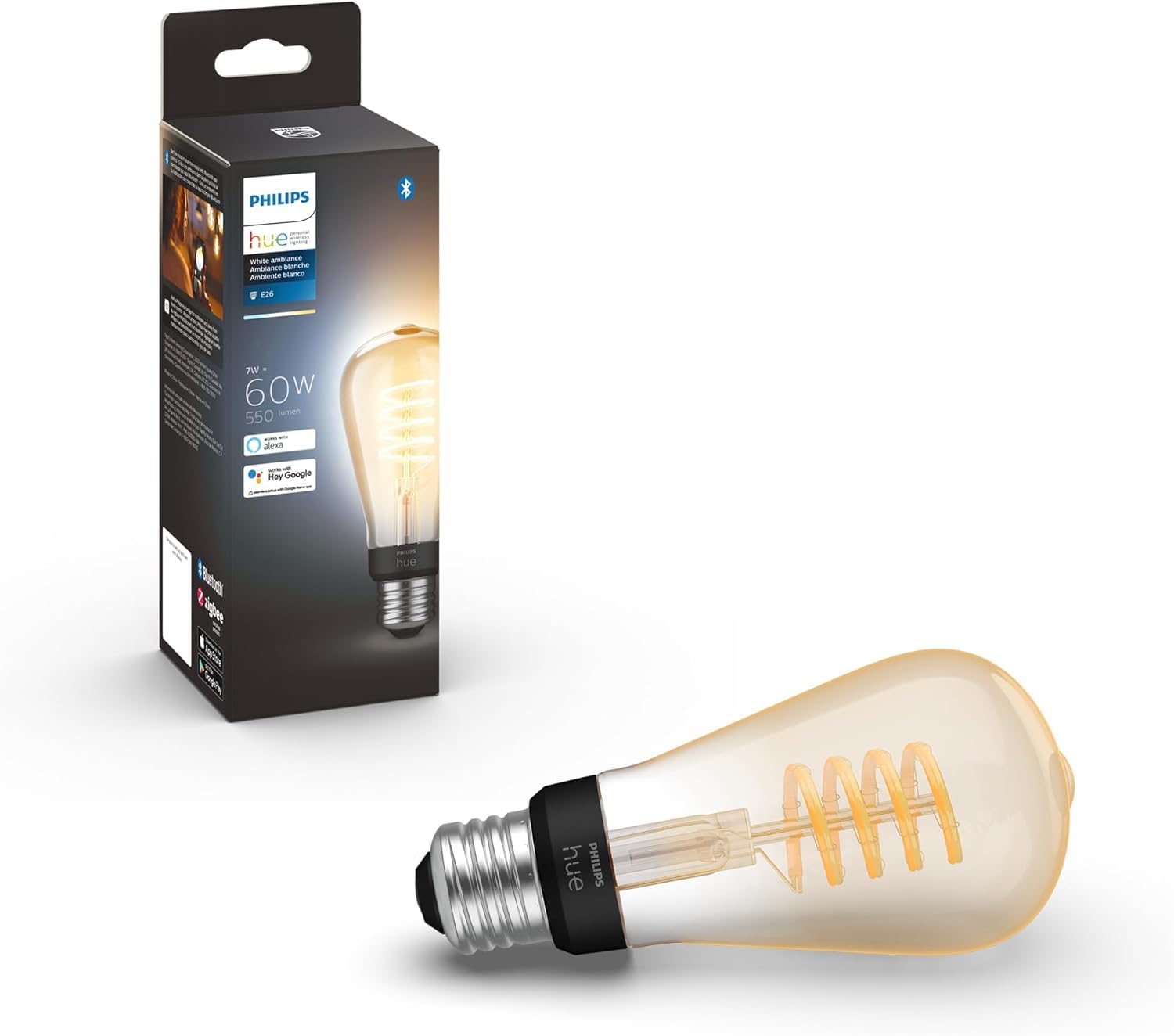 Bombilla De Filamento Edison Vintage Inteligente Philips Hue 7w St19 - Venta Internacional.