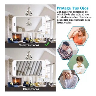 Foto 4 | 12 Foco Led Ahorradores Vintage E12 4w Equivalente 40w Blanco Frío Belug