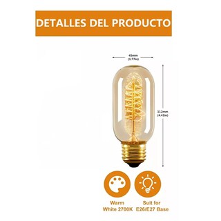 Foto 2 | Foco Vintage Luz Ámbar 8 Unidades Eo Safe Imports Esi-17723 Transparente