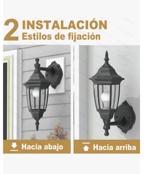 Foto 3 pulgar | Gosun  Hexágono Faroles Lámparas De Pared Casa Decoración No Focos Wei World Zt-302 Color Negro