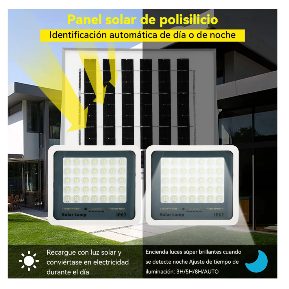 Foto 4 pulgar | Reflector De Energía Led 1000w Inalámbrico Pared Exterior Lab.g  Blanco